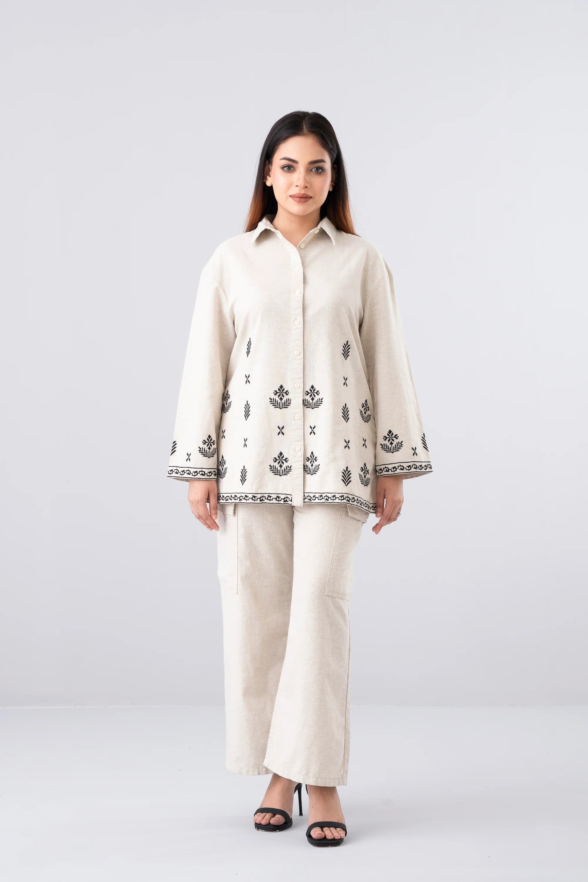 Relaxed Fit Embroidered Casual Shirt