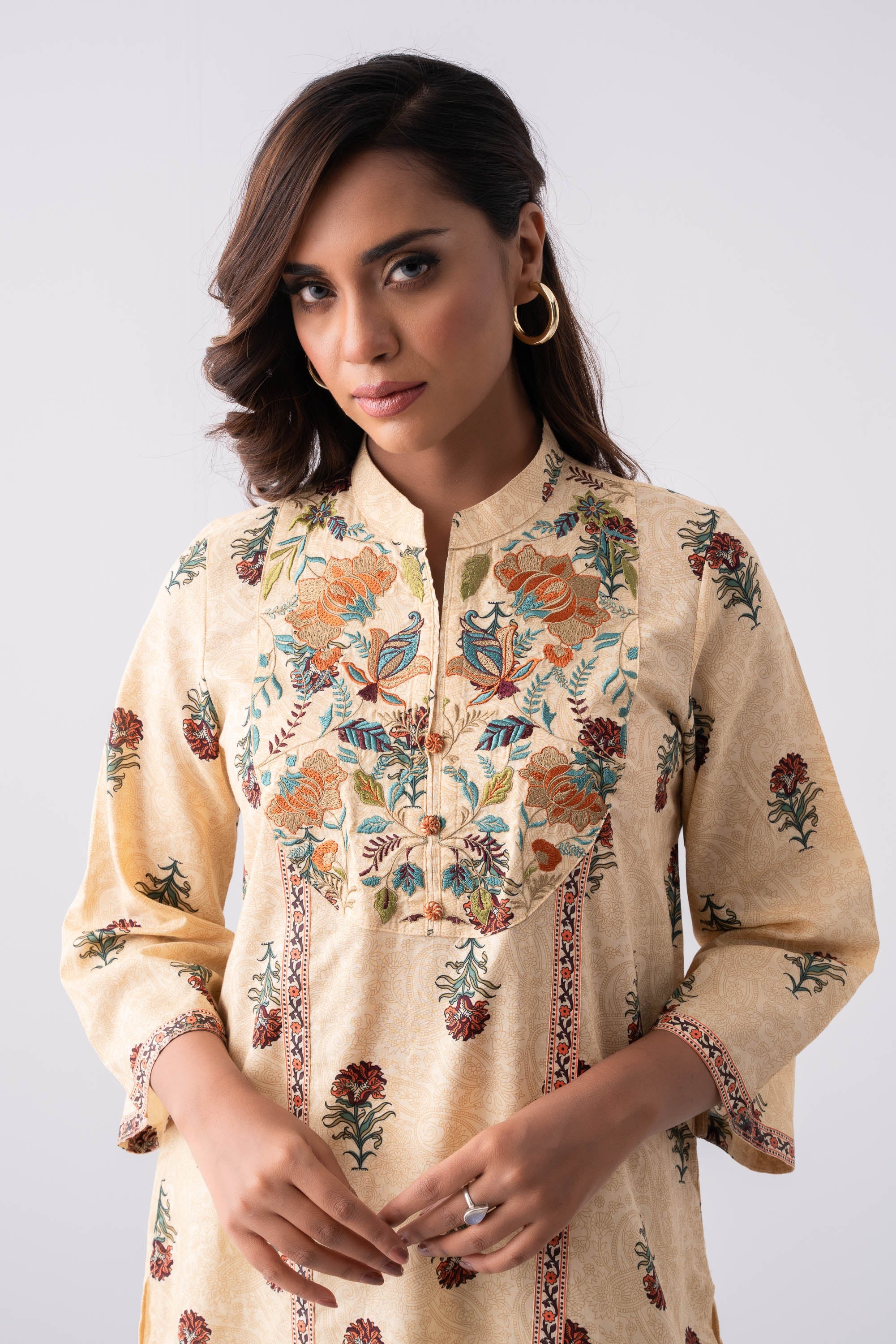 Long-Length Smart Fit Ethnic Kurta - One Piece