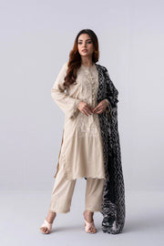 Ready-to-Wear Three- Piece Lawn with Silk Dupatta
