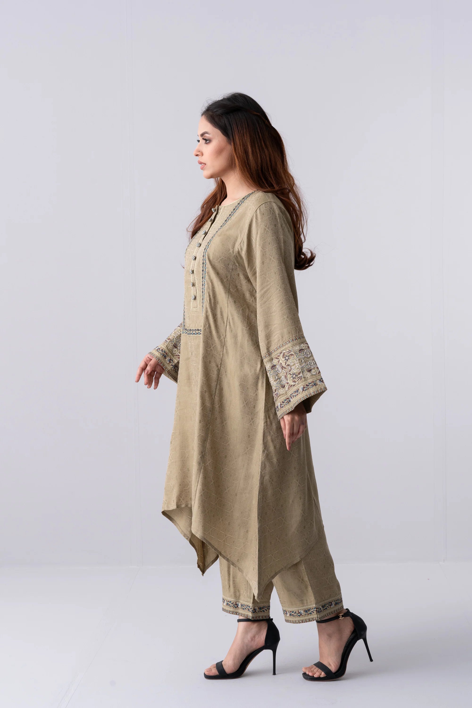 Mid-Length Relaxed Fit Formal Ethnic Set - Two Piece