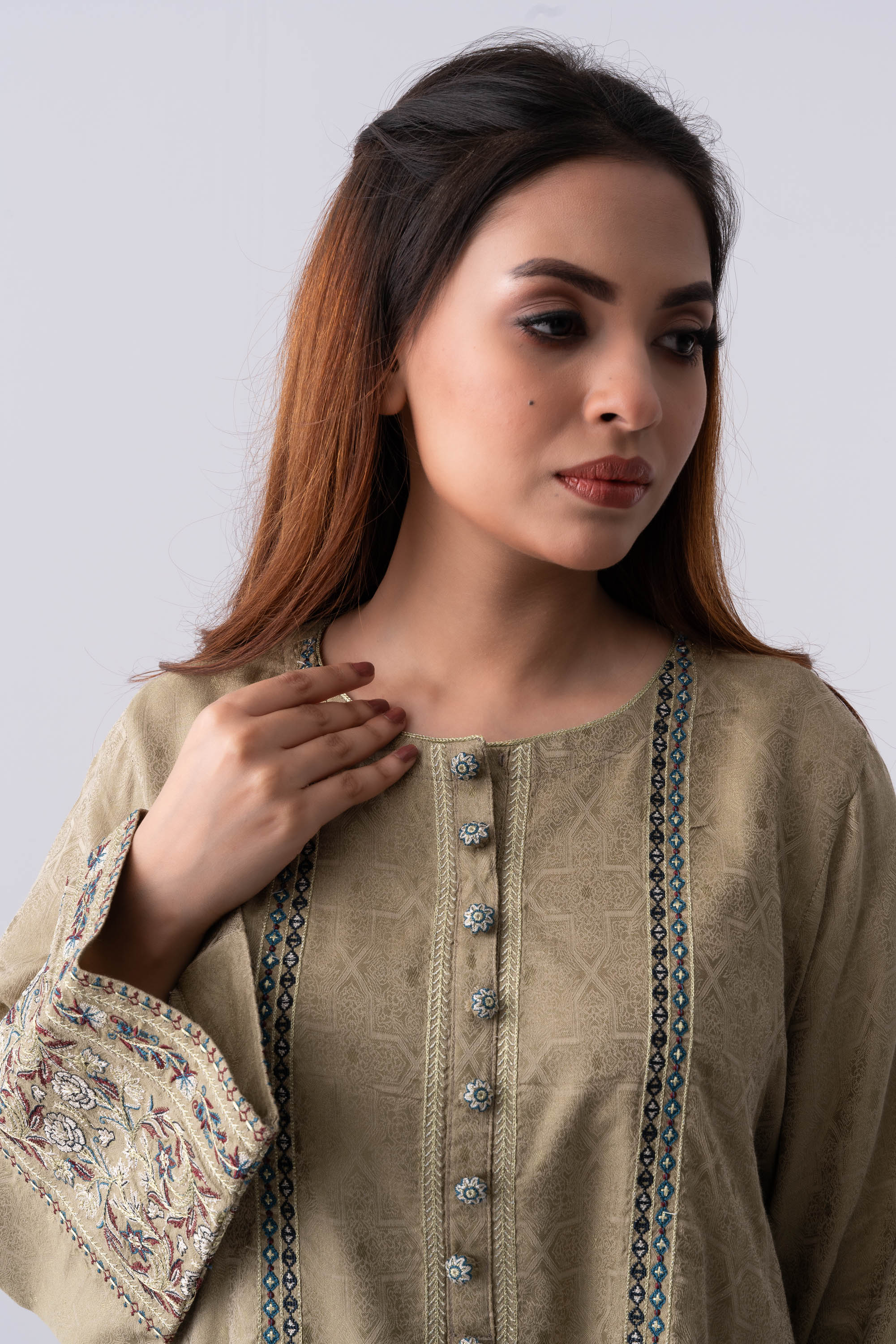 Mid-Length Relaxed Fit Formal Ethnic Set - Two Piece