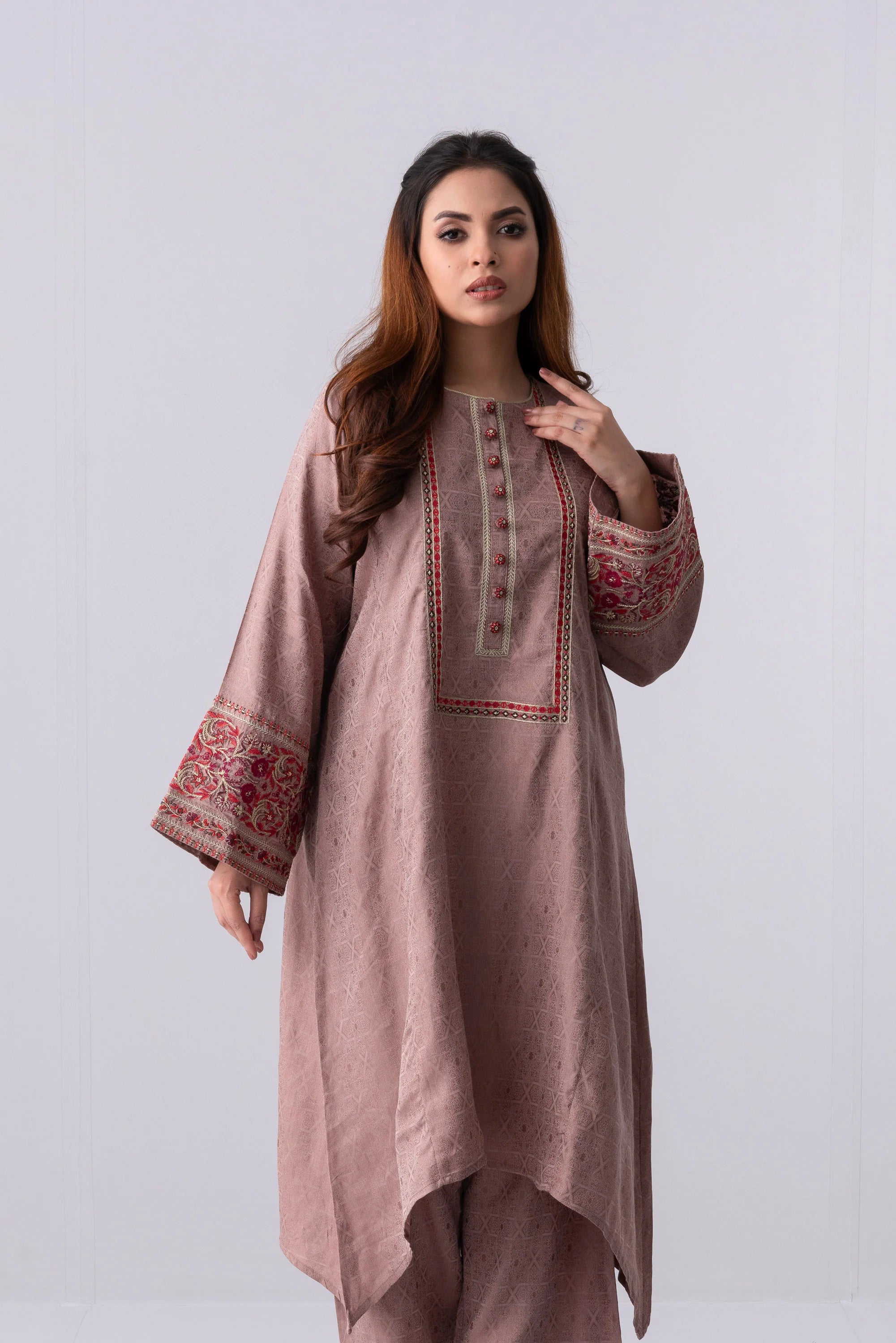 Mid-Length Relaxed Fit Formal Ethnic Set - Two Piece