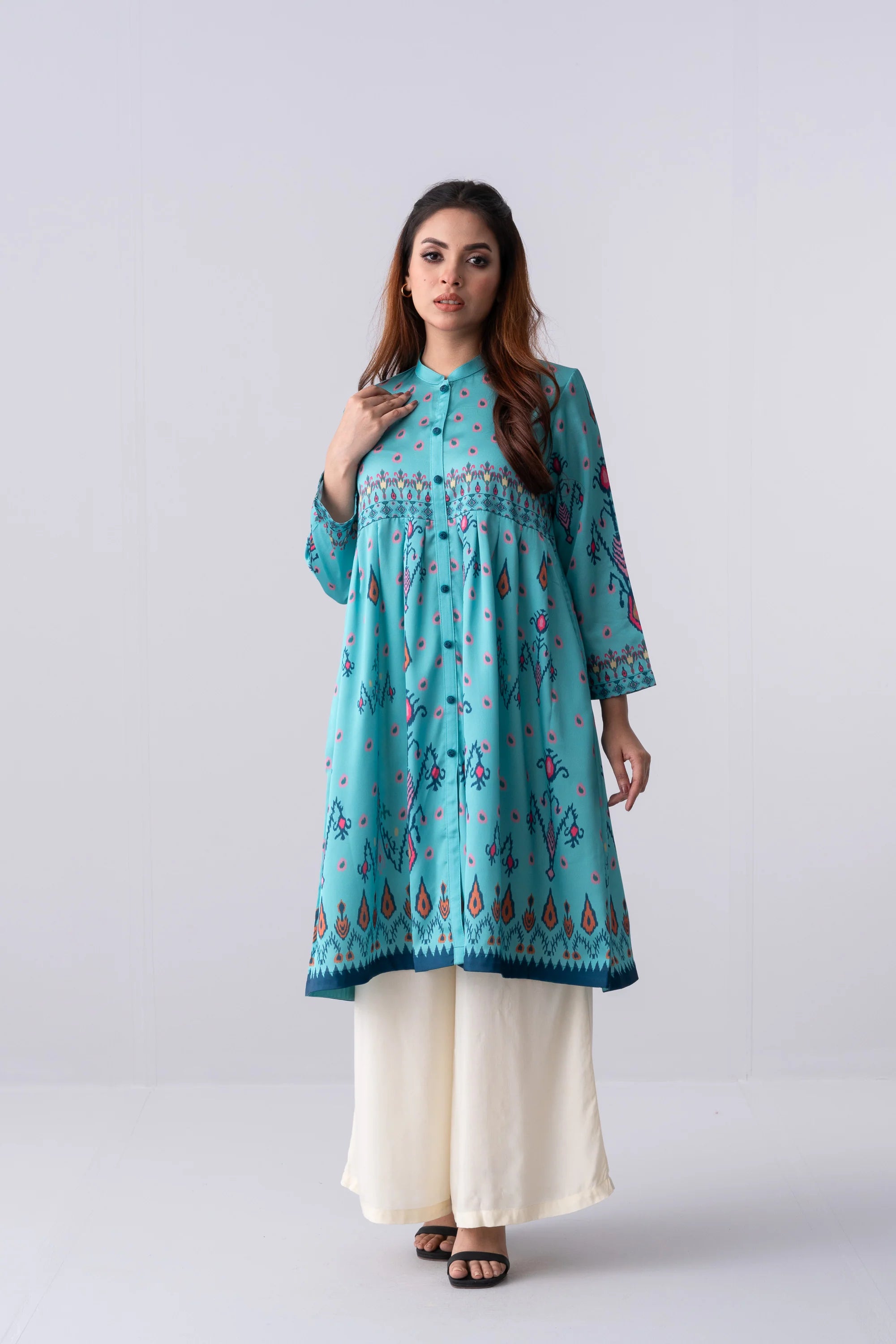 Mid-Length Relaxed Fit Ethnic Kurta