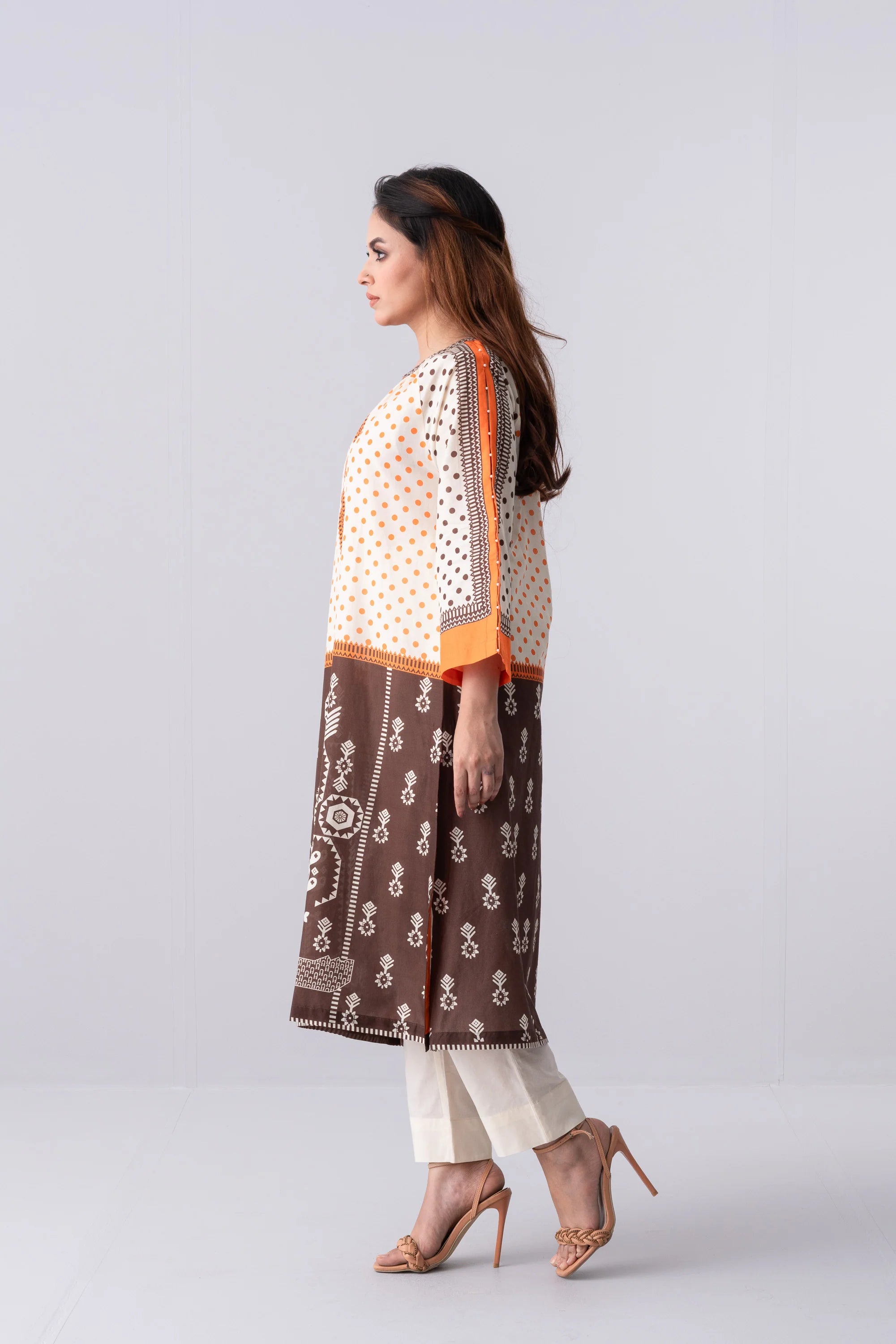 Relaxed Fit Cotton Printed Lawn Kurta