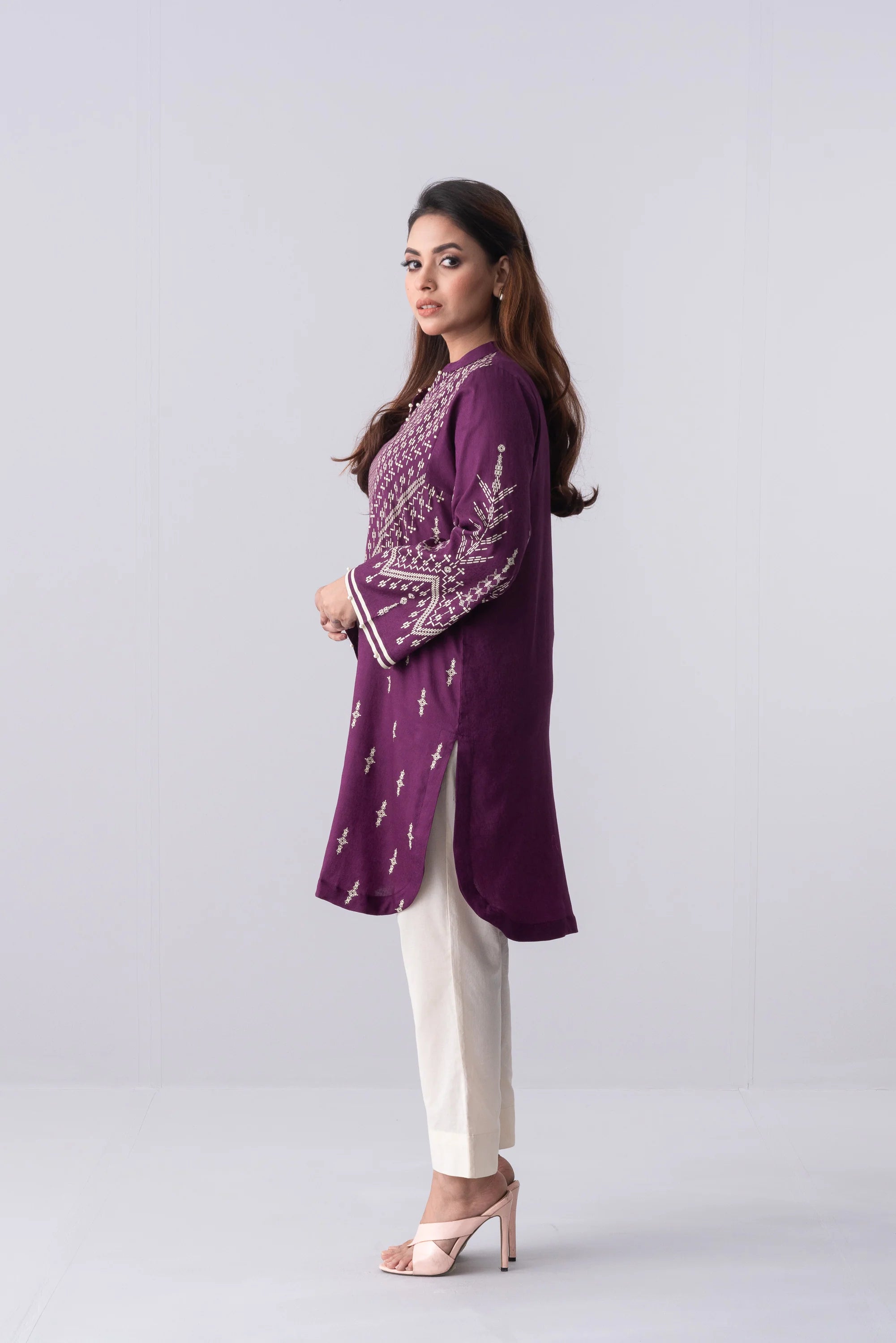 Relaxed Fit Short-Length Lawn Kurta