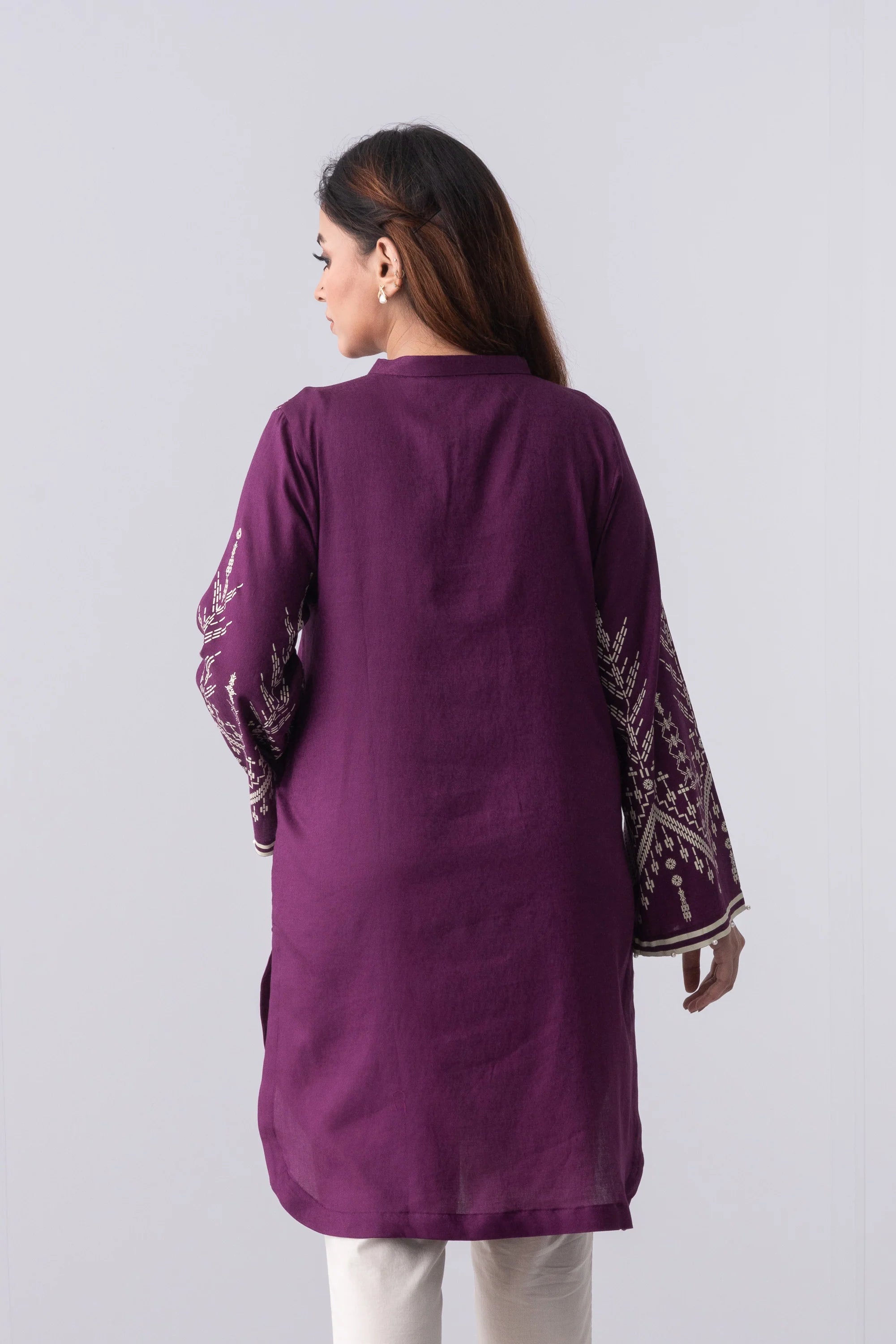Relaxed Fit Short-Length Lawn Kurta
