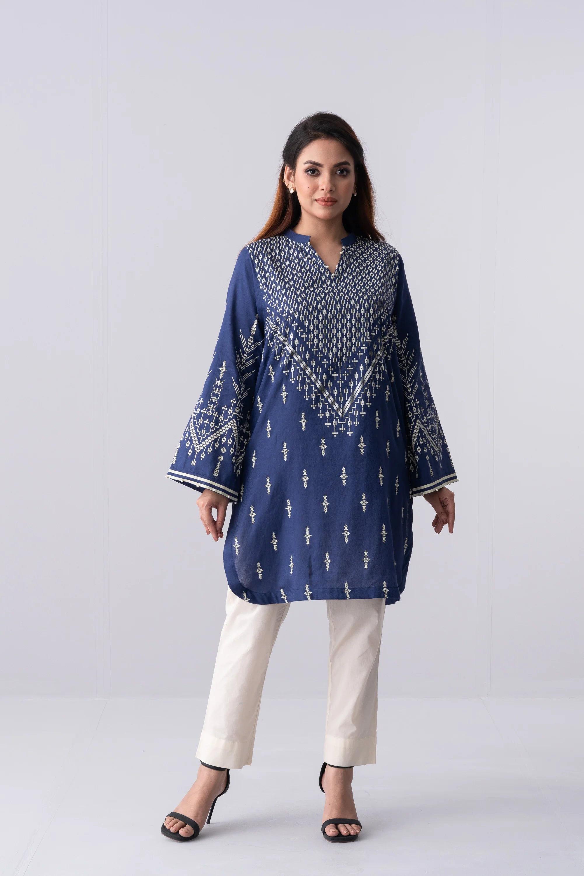 Relaxed Fit Short-Length Lawn Kurta