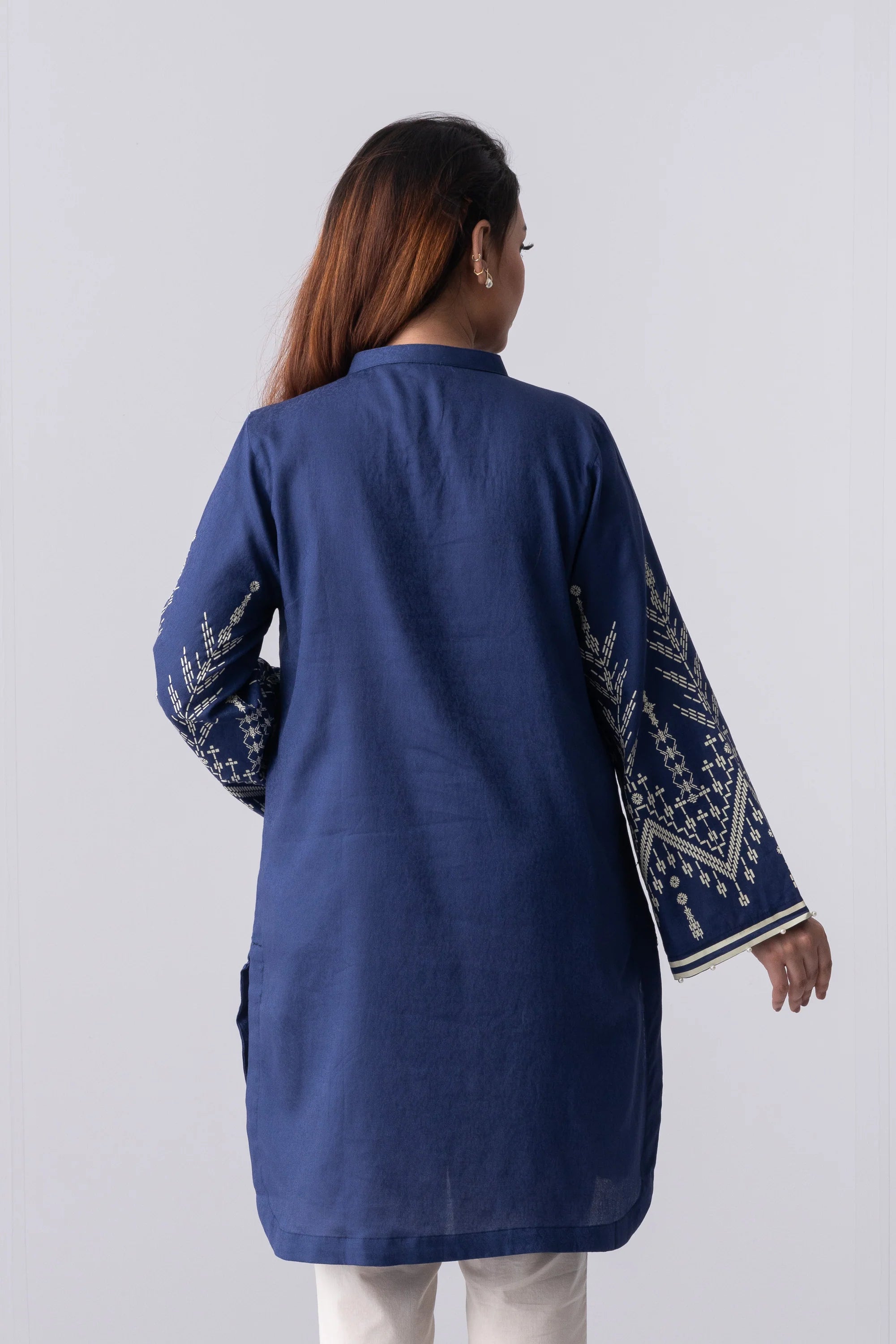 Relaxed Fit Short-Length Lawn Kurta