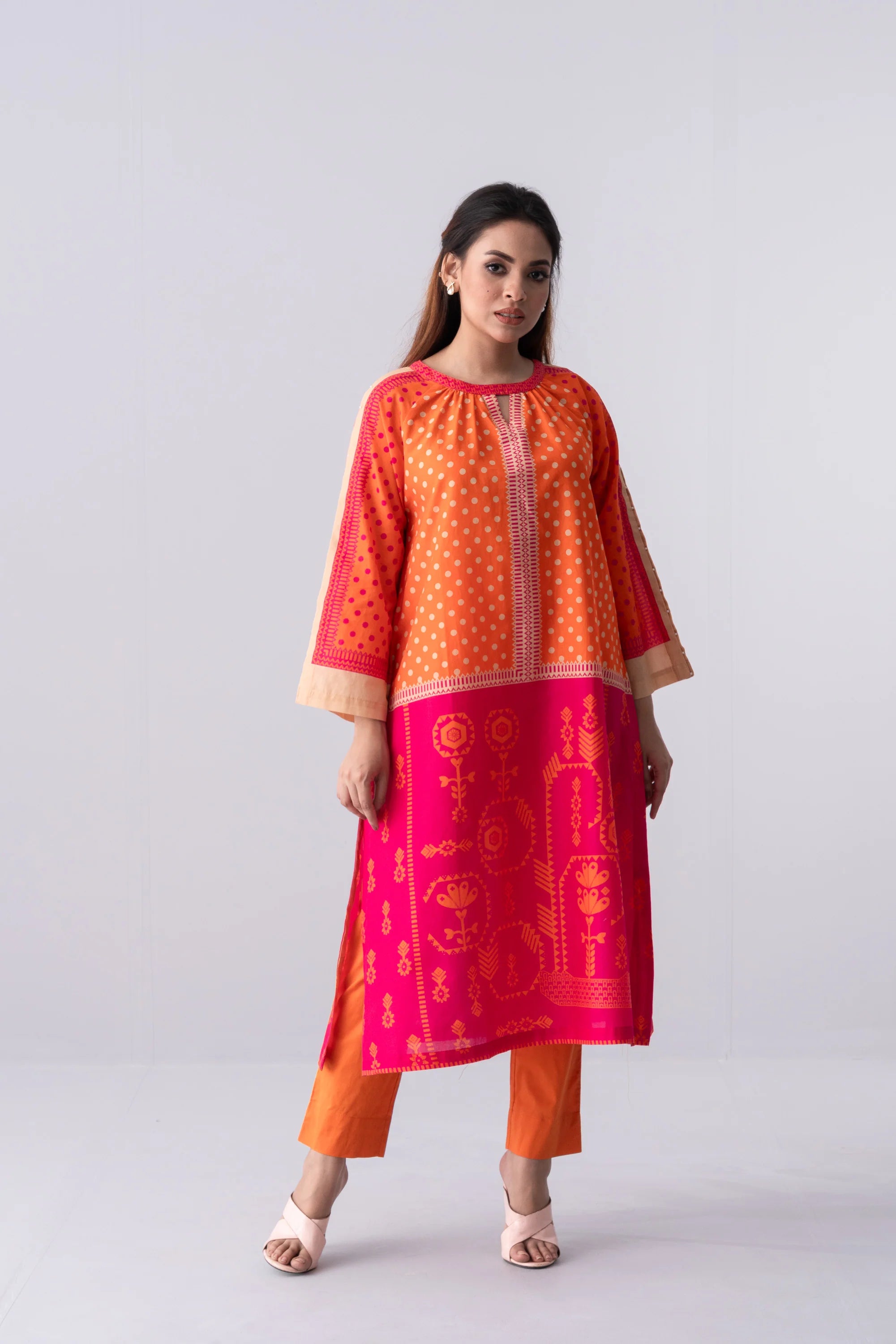 Relaxed Fit Cotton Printed Lawn Kurta