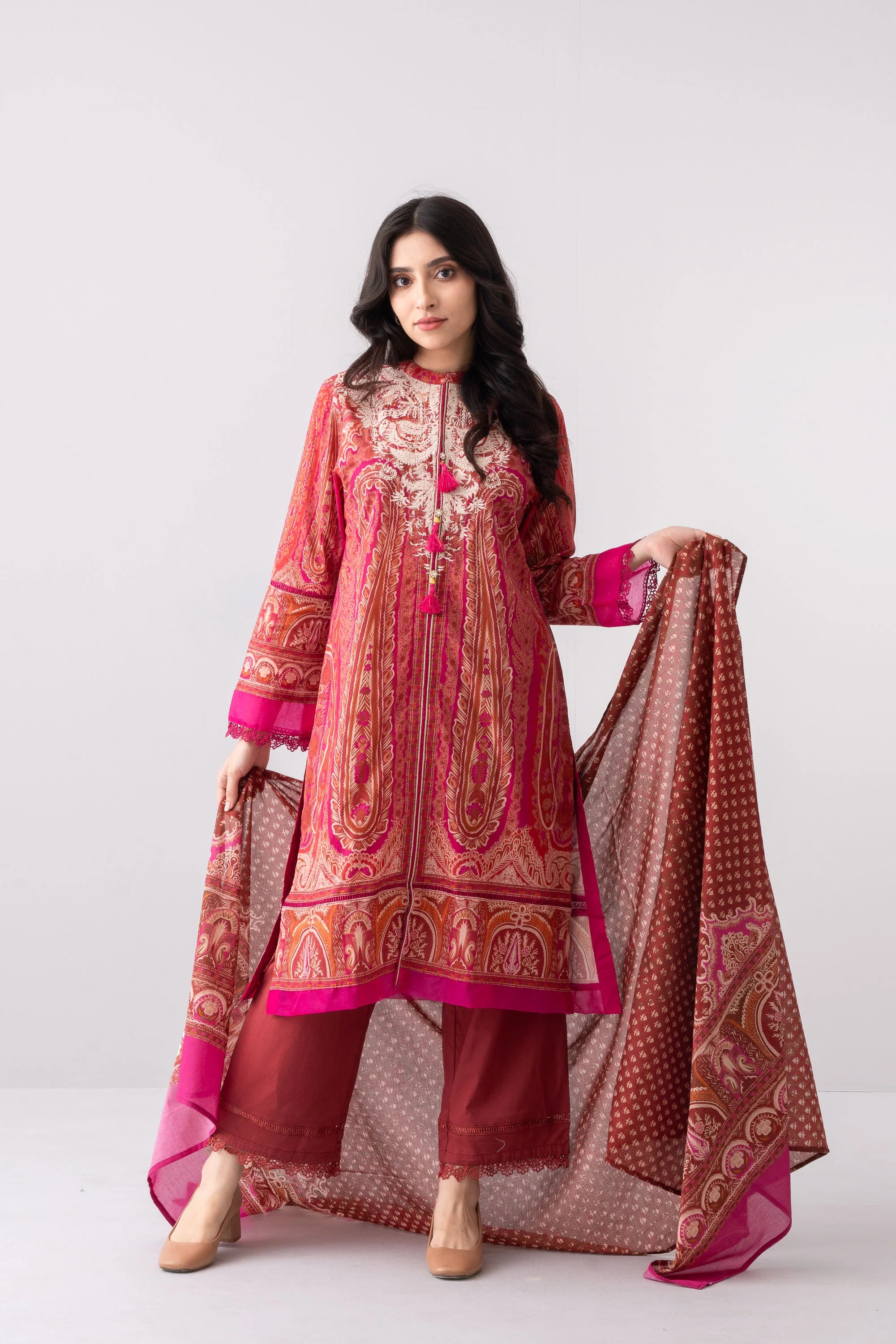 Digital Printed Three Piece Lawn Salwar Kameez Suit