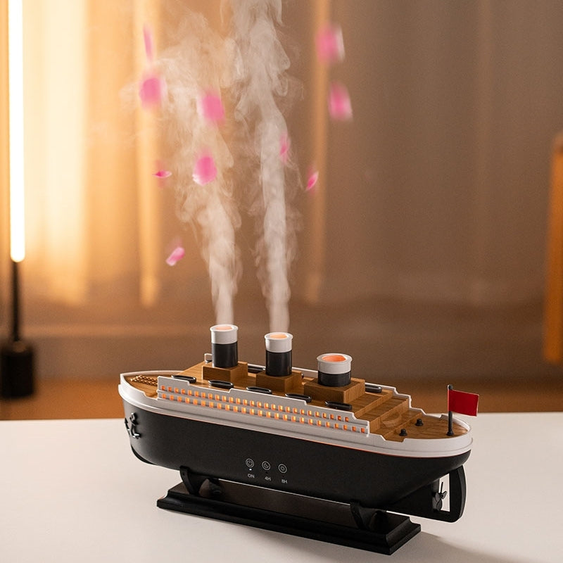 Smoke Rings Humidificador 250Ml Colorful Led Light Jellyfish Ship Boat Titanic Humidifier Diffuser With Remote