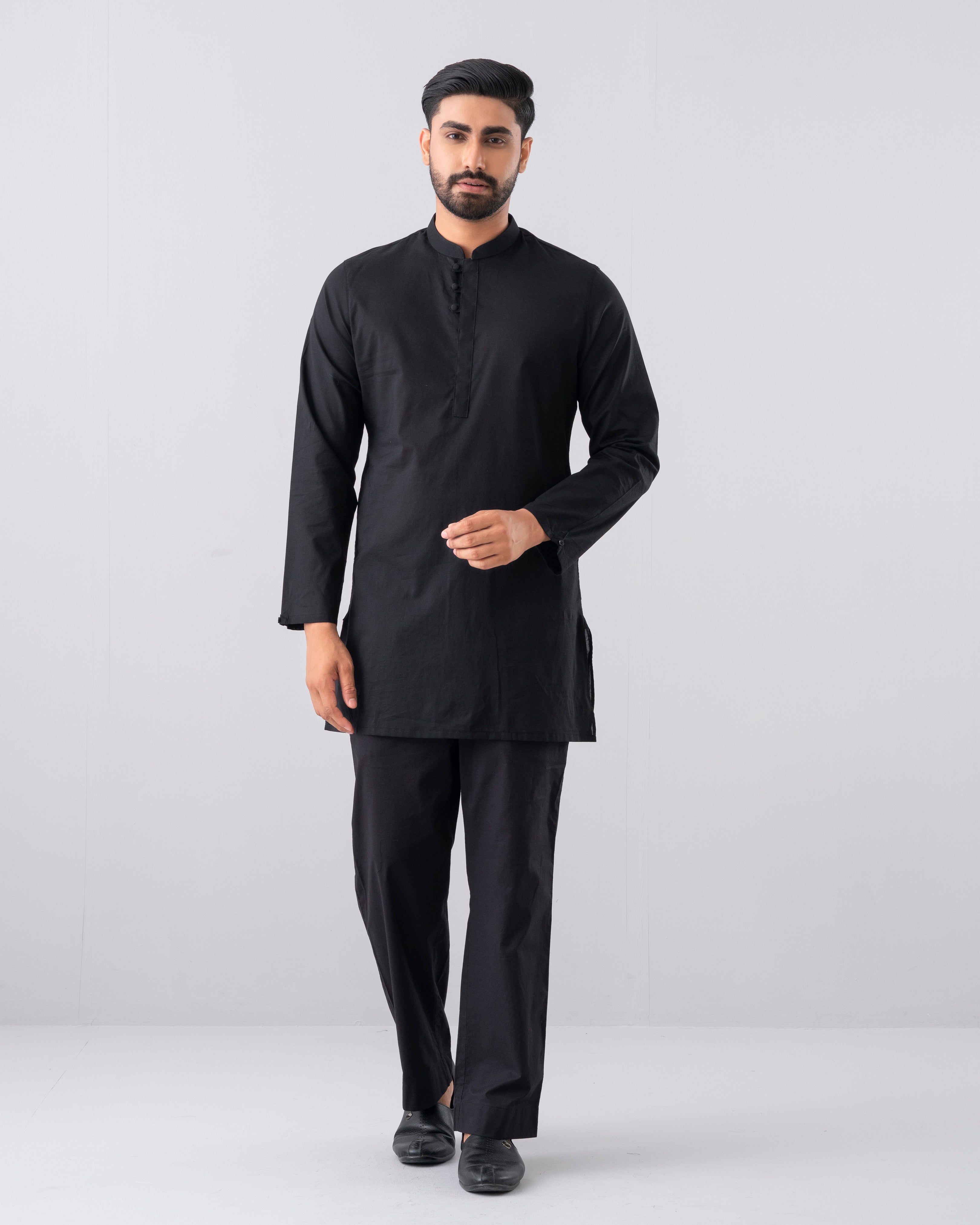 Slim Fit Short-Length Cotton Panjabi