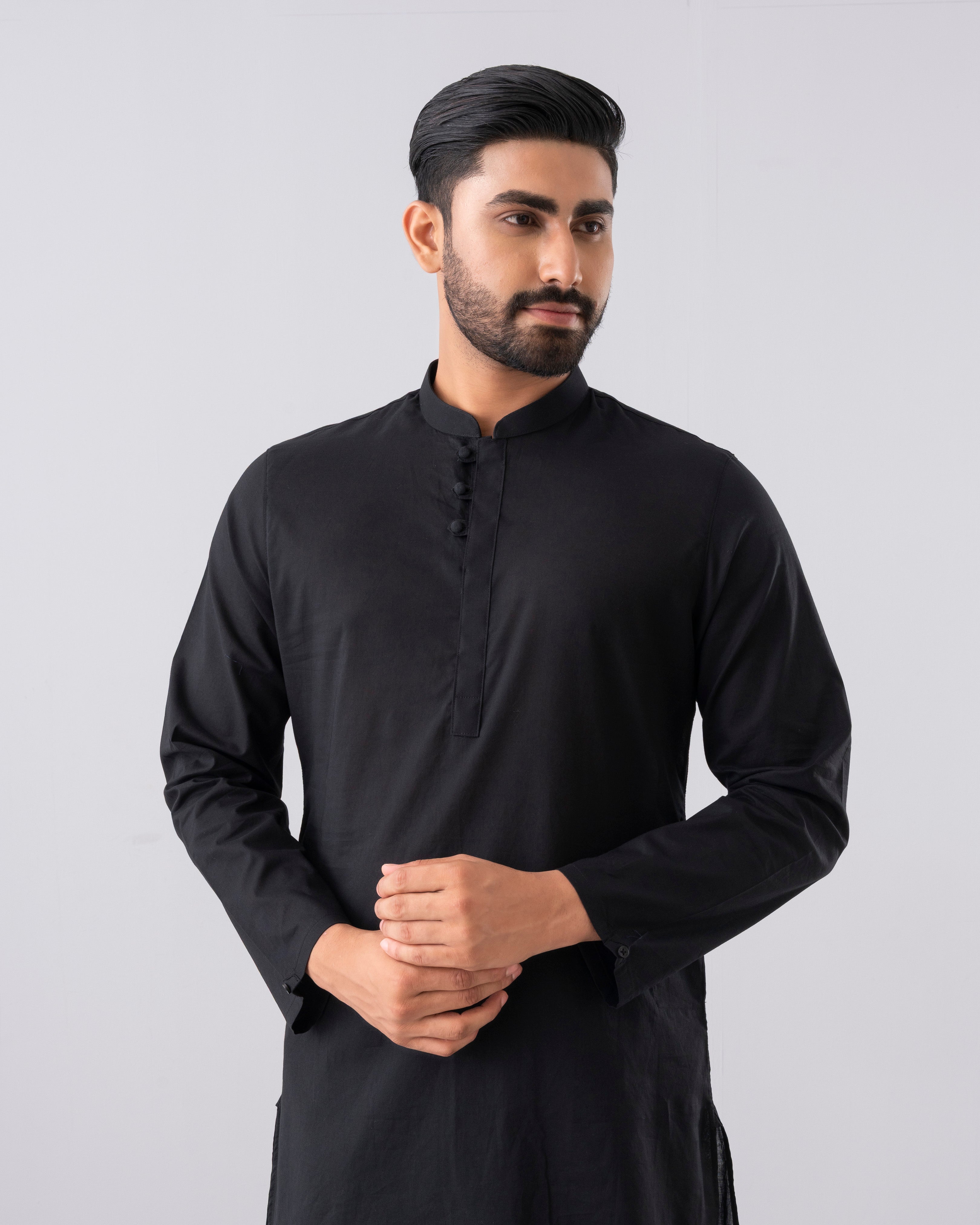 Slim Fit Short-Length Cotton Panjabi