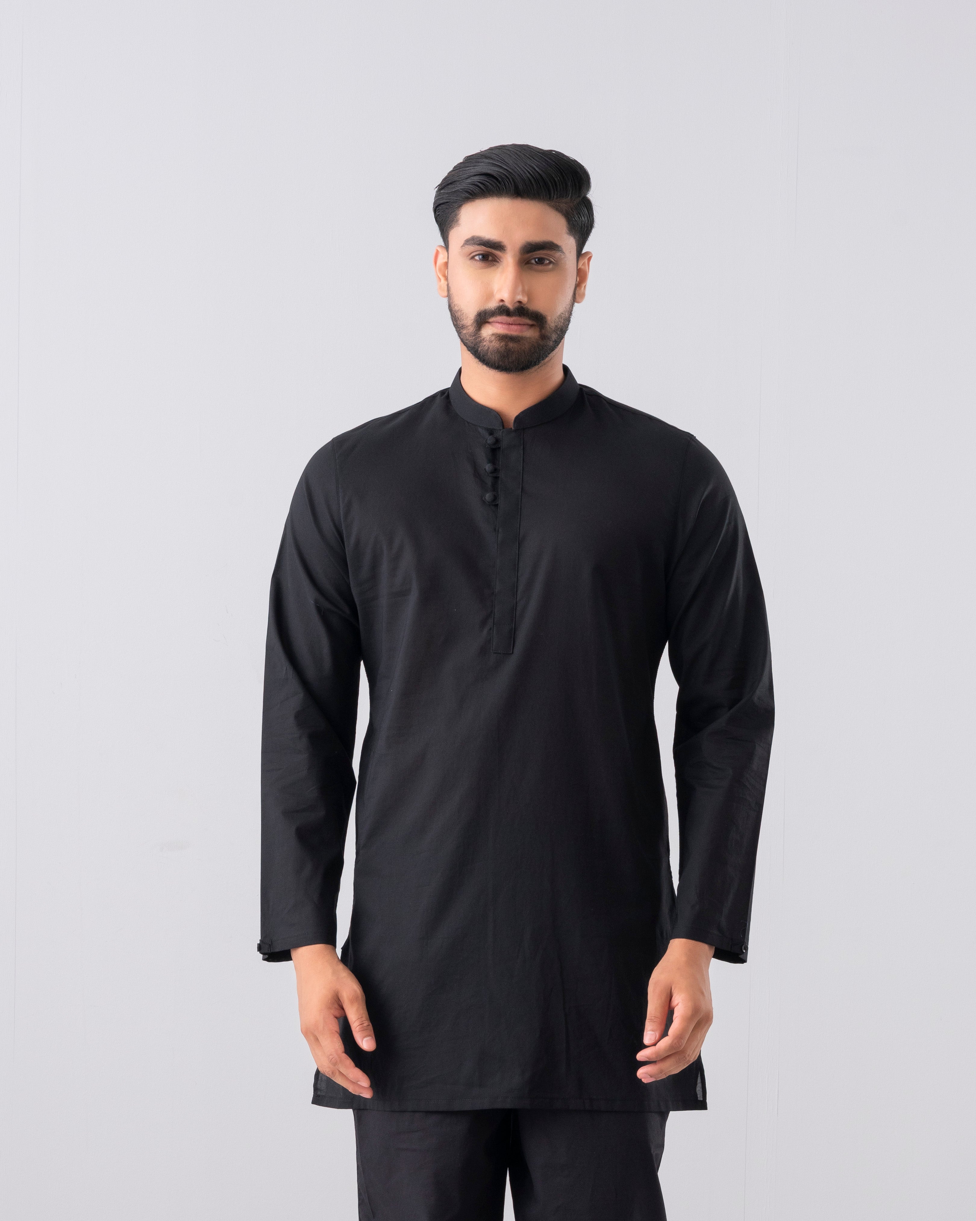 Slim Fit Short-Length Cotton Panjabi