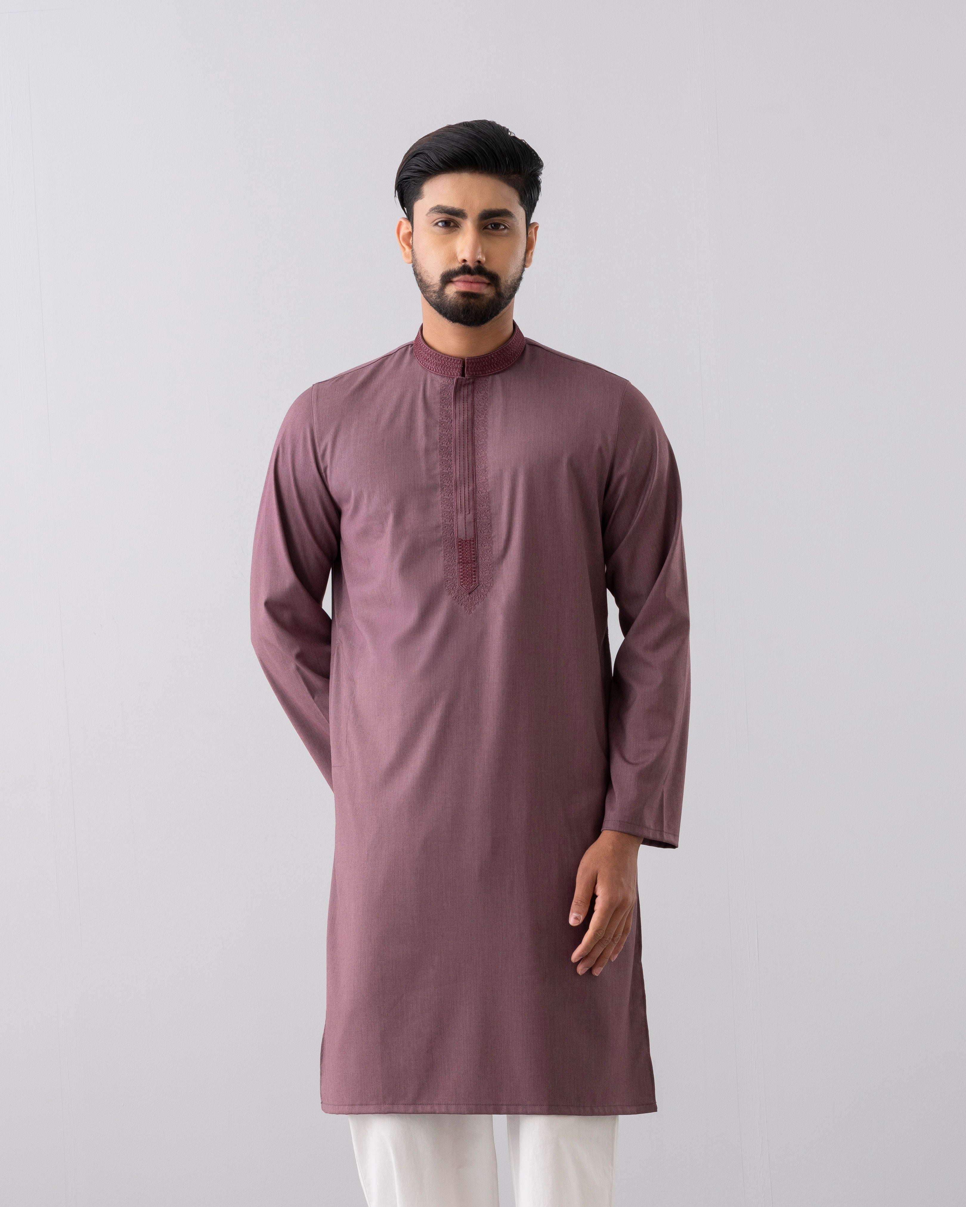 Regular Fit Embroidered Semi-Formal Panjabi