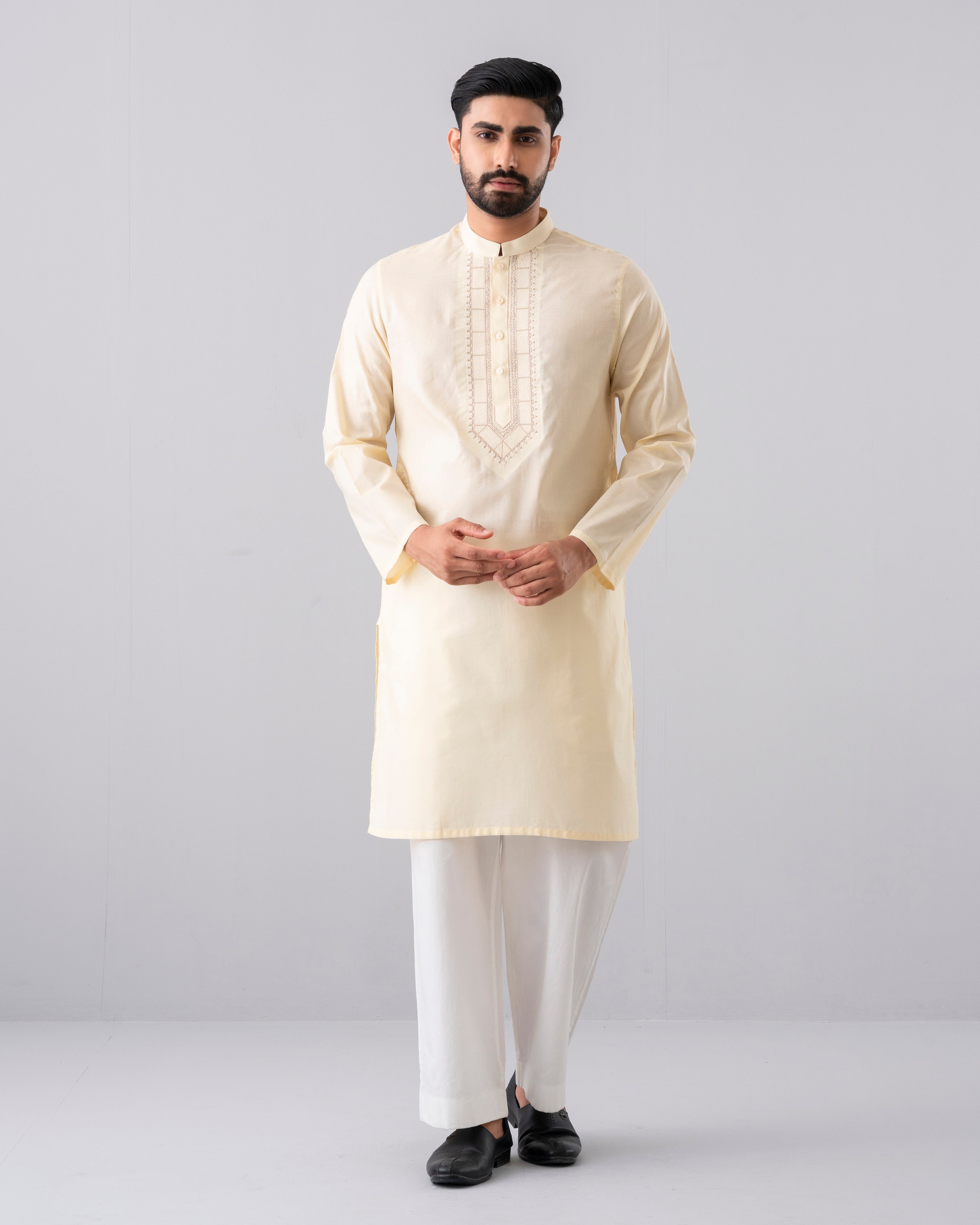 Regular Fit Embroidered Semi-Formal Panjabi