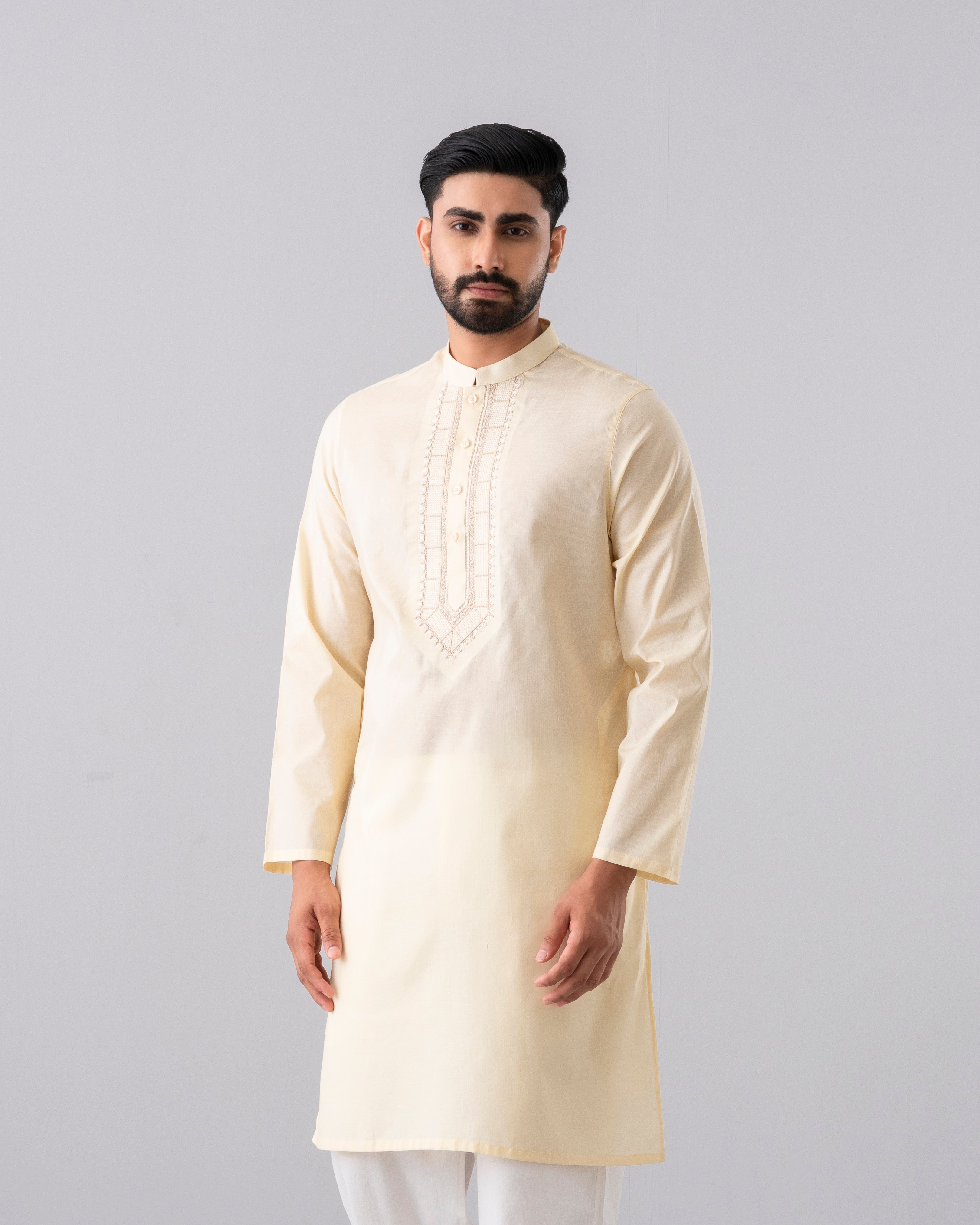 Regular Fit Embroidered Semi-Formal Panjabi