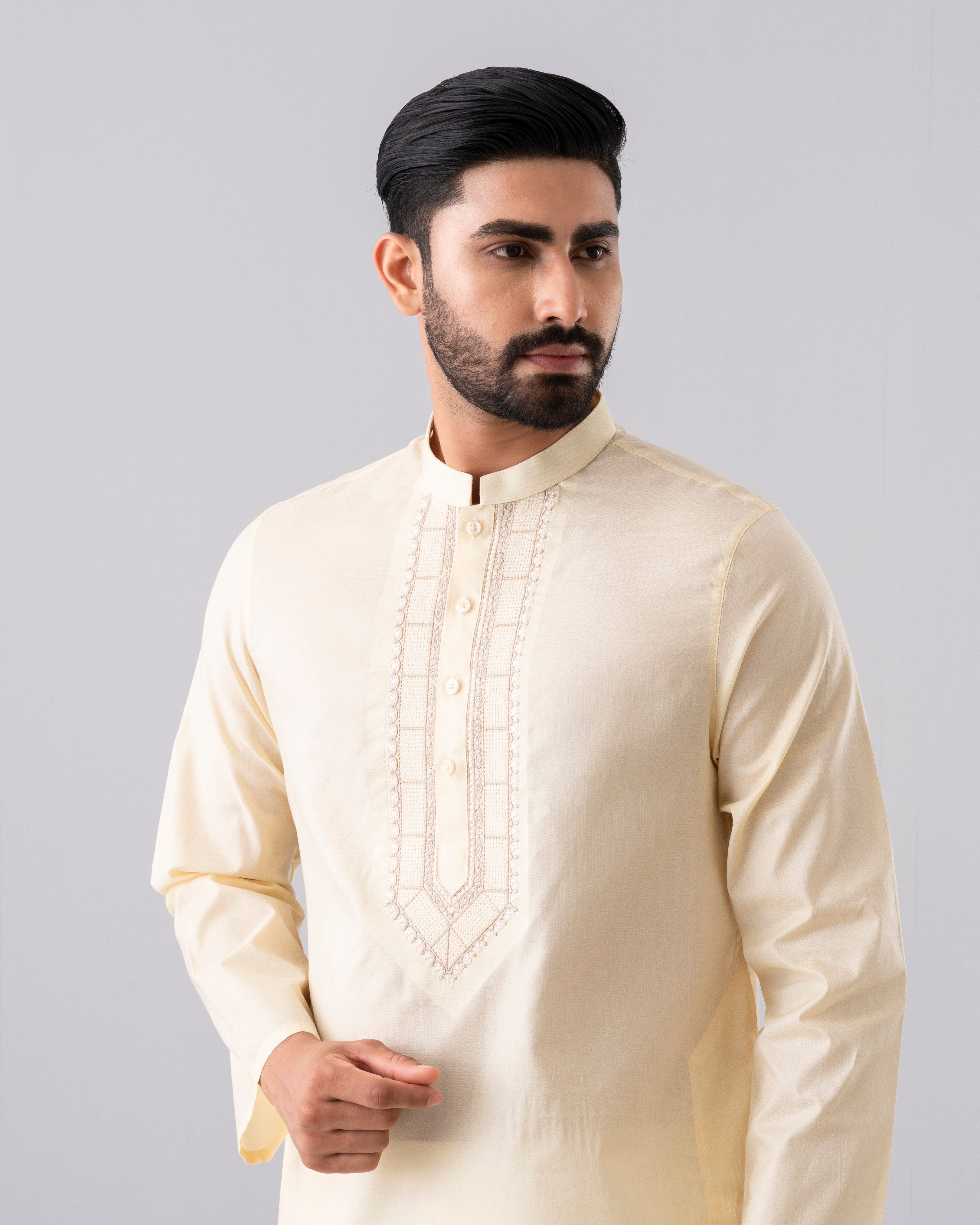Regular Fit Embroidered Semi-Formal Panjabi