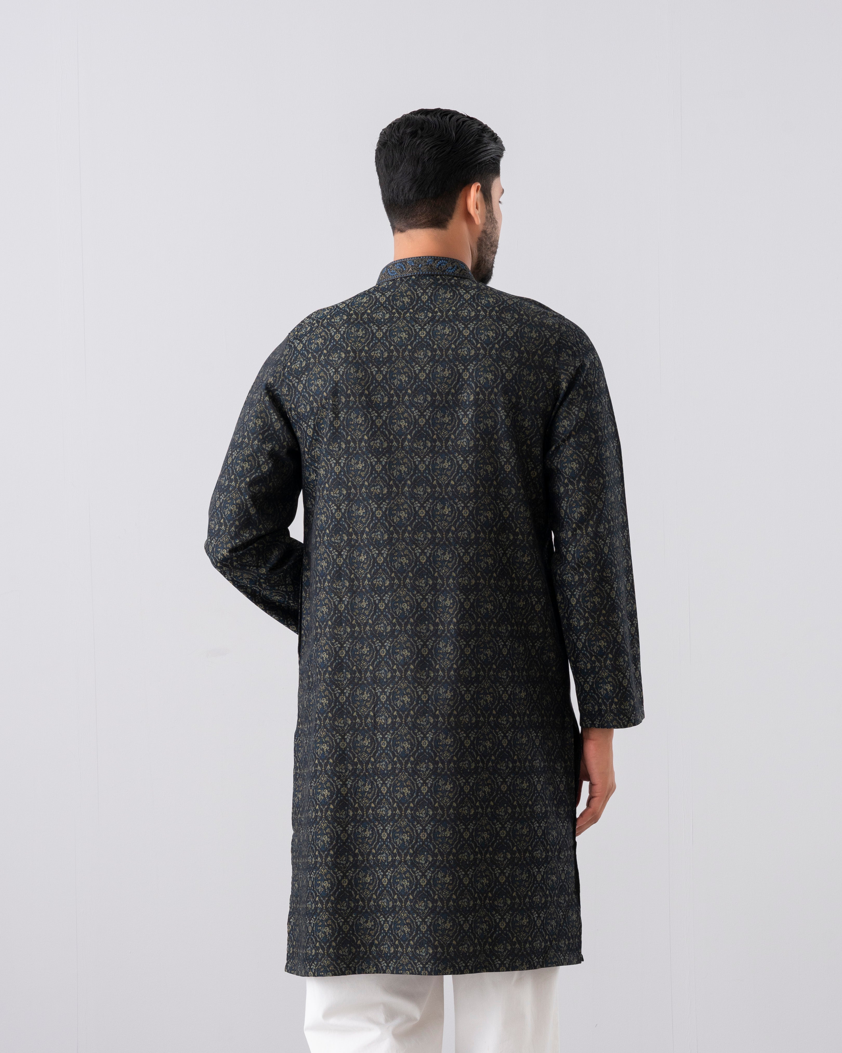 Regular Fit Embroidered Semi-Formal Panjabi