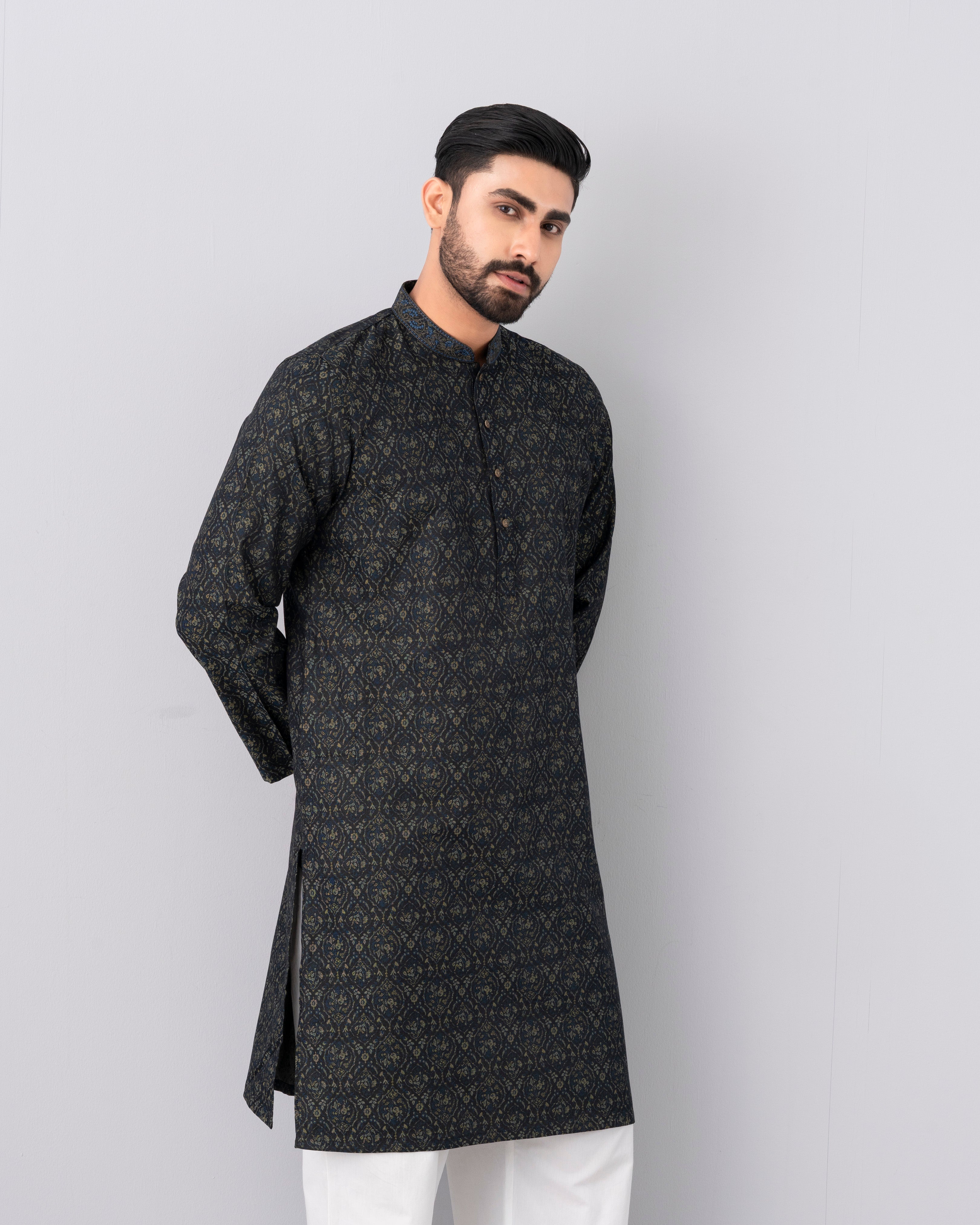 Regular Fit Embroidered Semi-Formal Panjabi