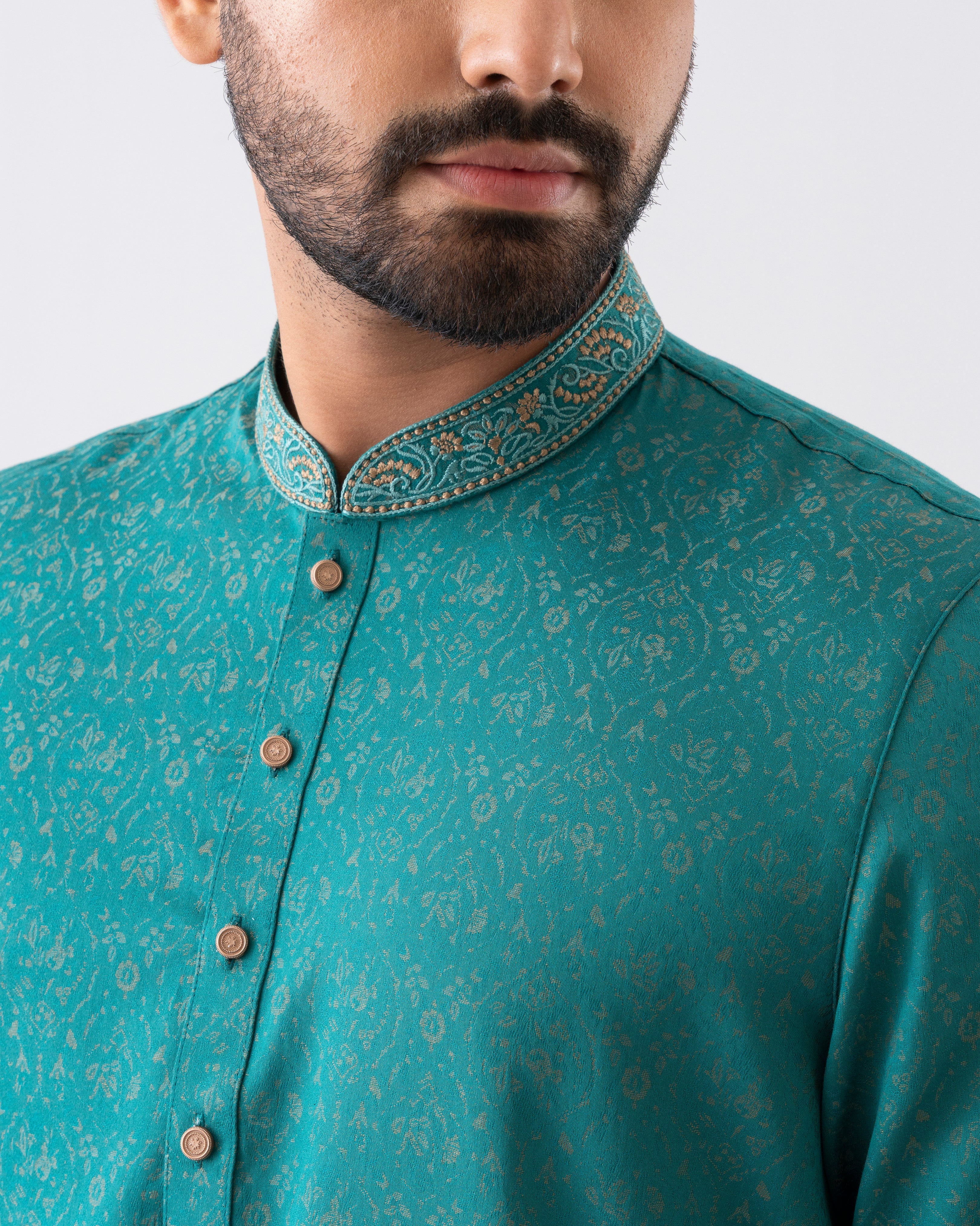 Regular Fit Embroidered Semi-Formal Panjabi