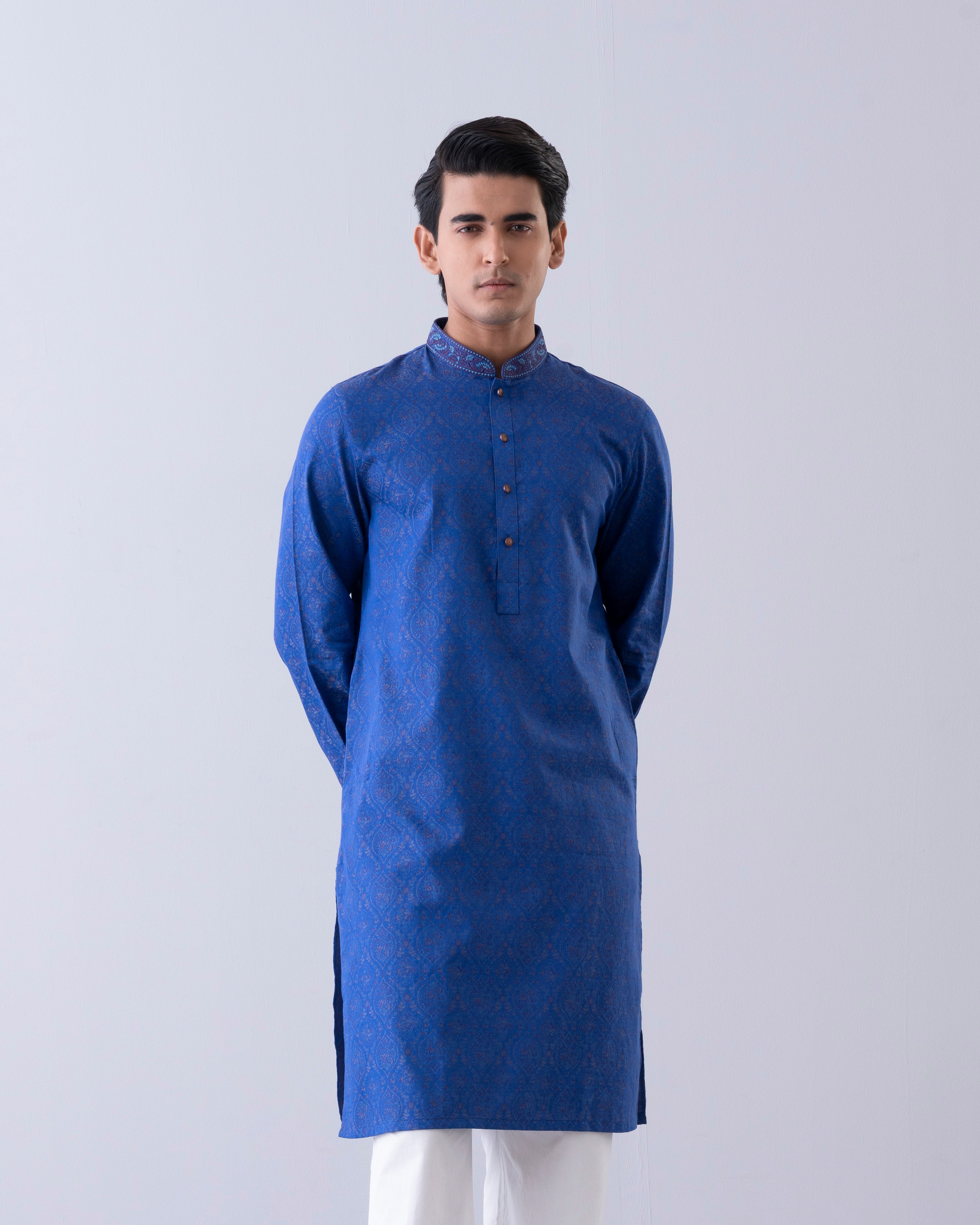 Regular Fit Embroidered Semi-Formal Panjabi