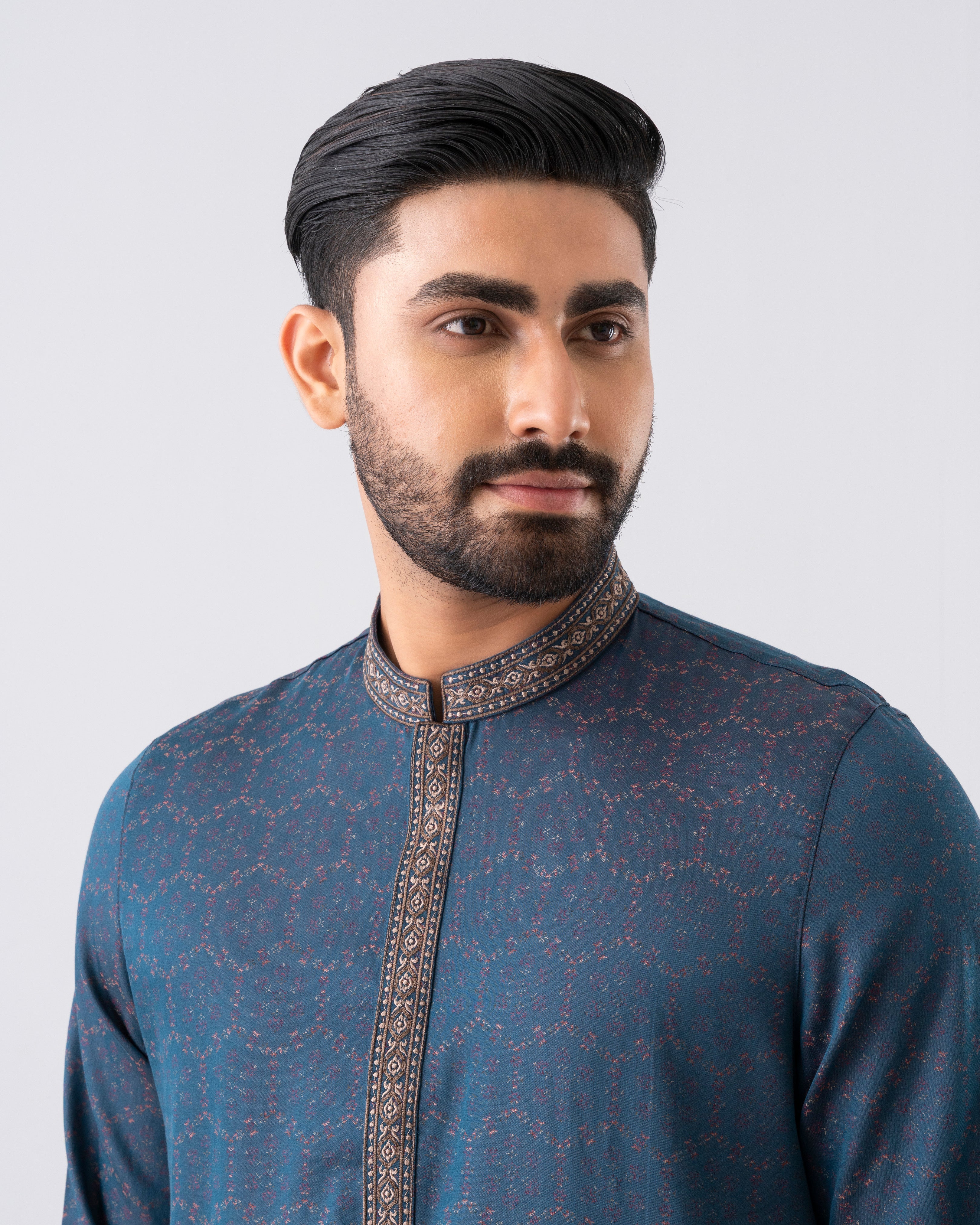 Regular Fit Embroidered Semi-Formal Panjabi