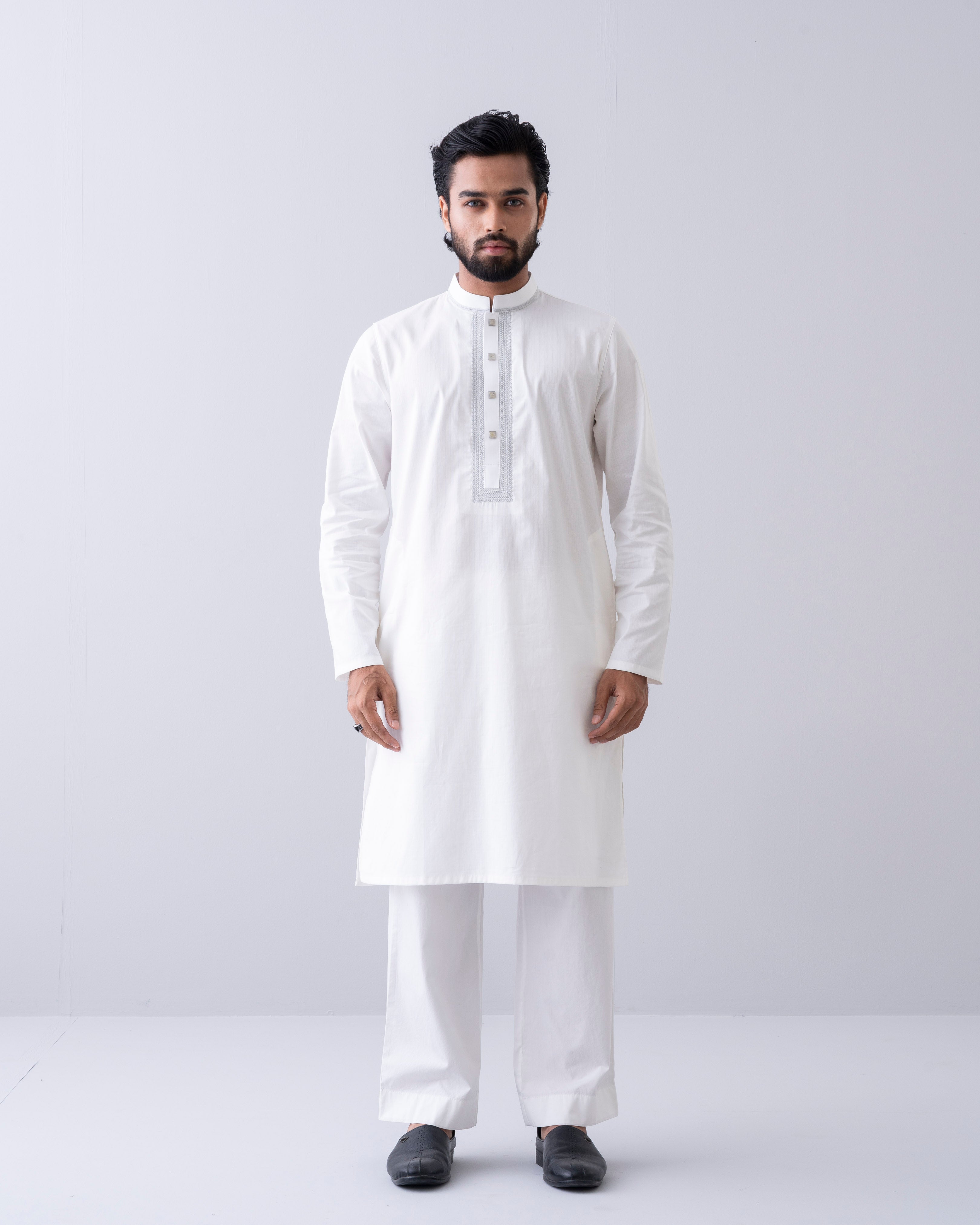 Regular Fit Embroidered Semi-Formal Panjabi
