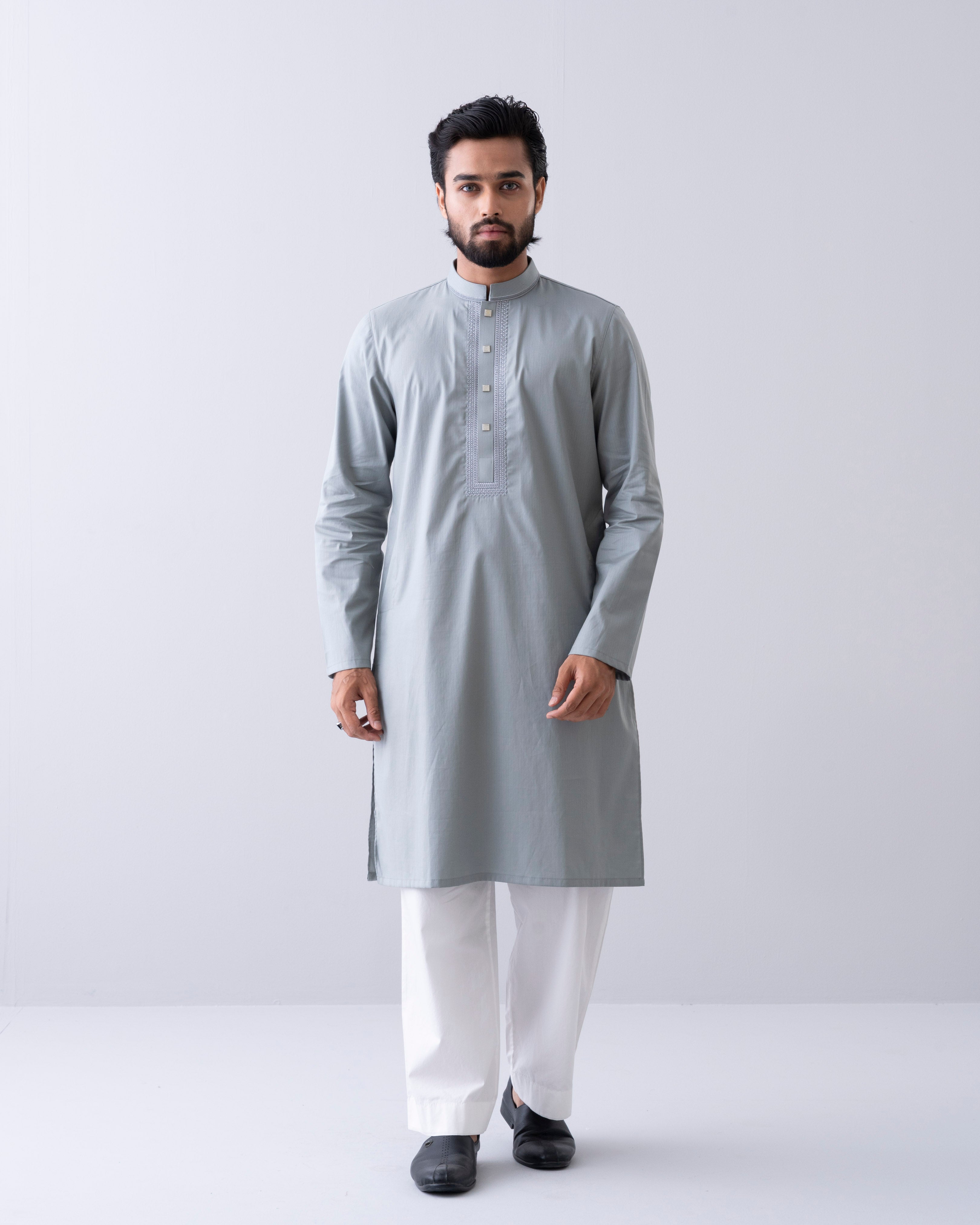 Regular Fit Embroidered Semi-Formal Panjabi