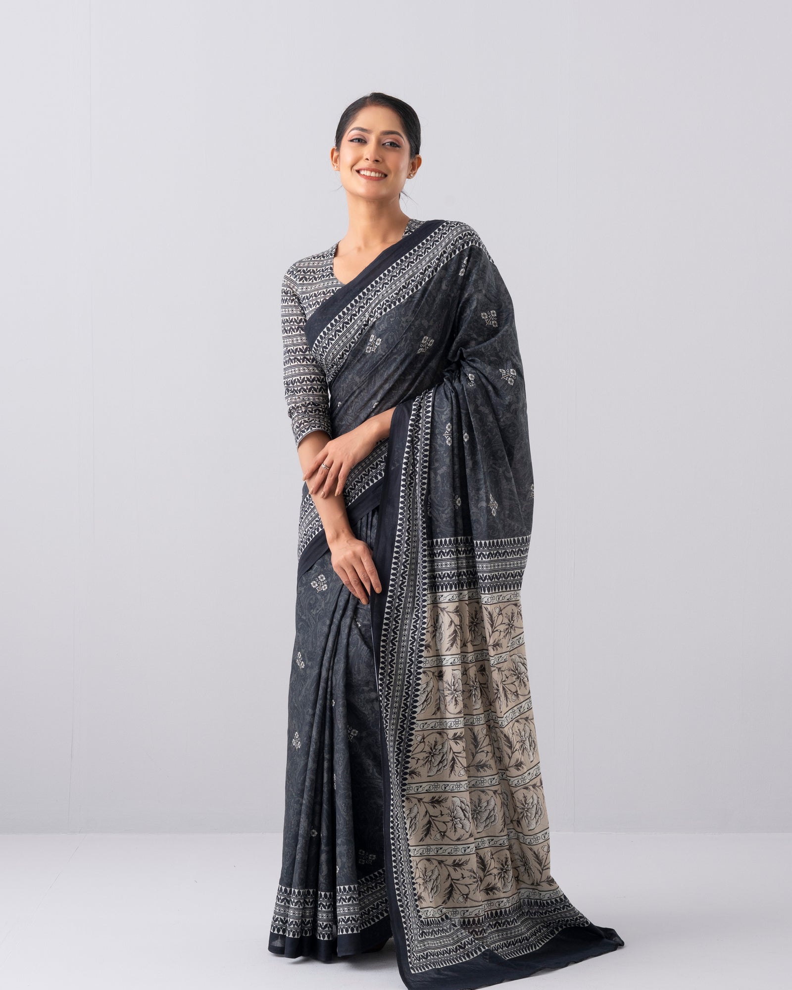 Digital Printed Cotton Saree
