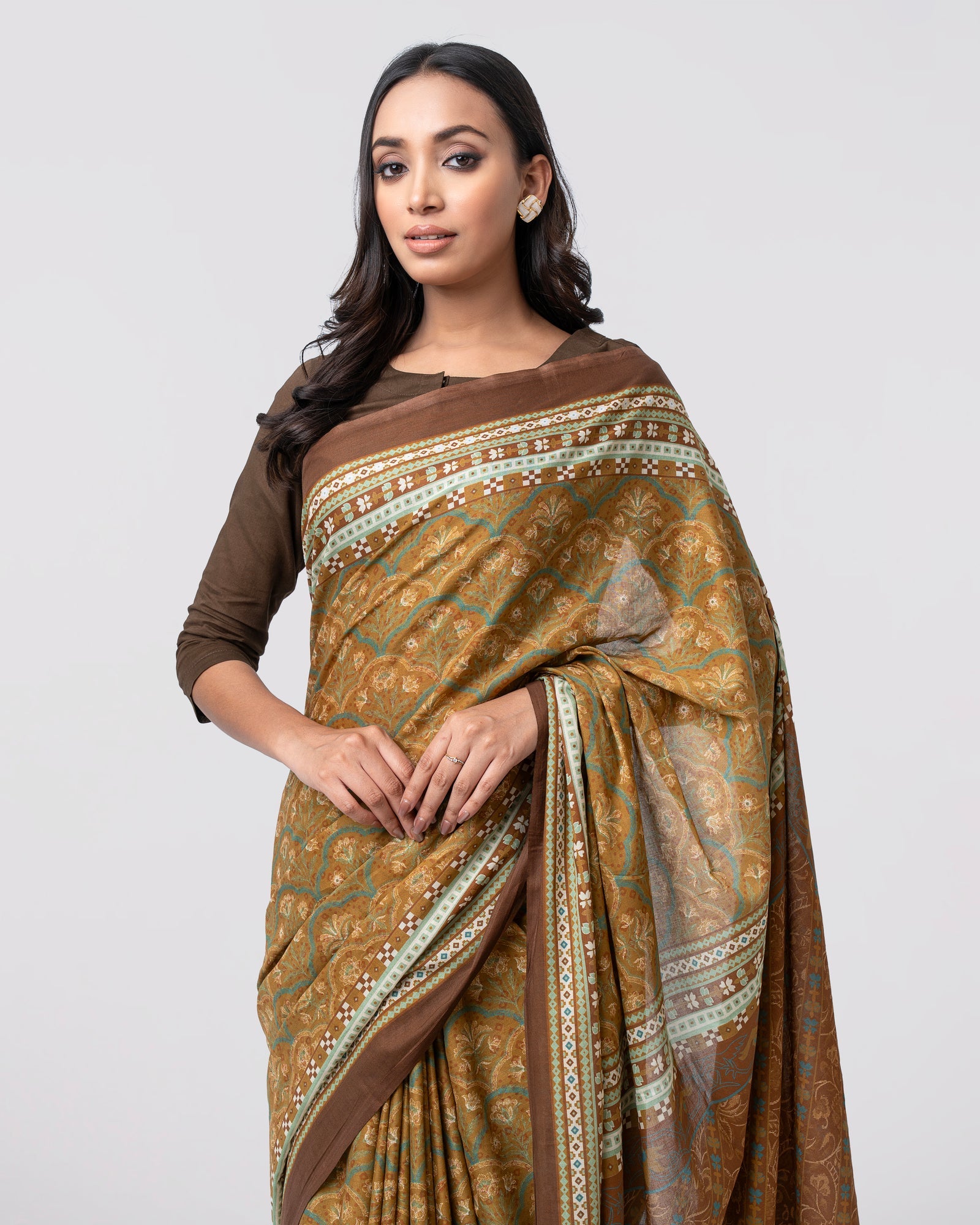 Digital Printed Cotton Saree