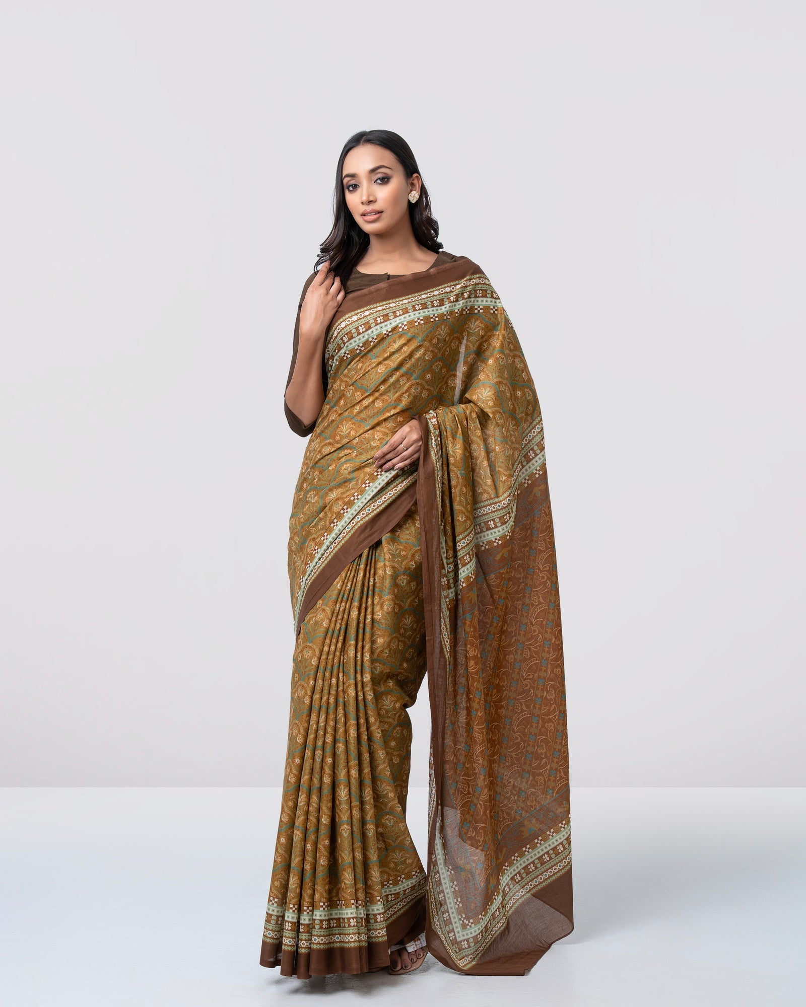 Digital Printed Cotton Saree
