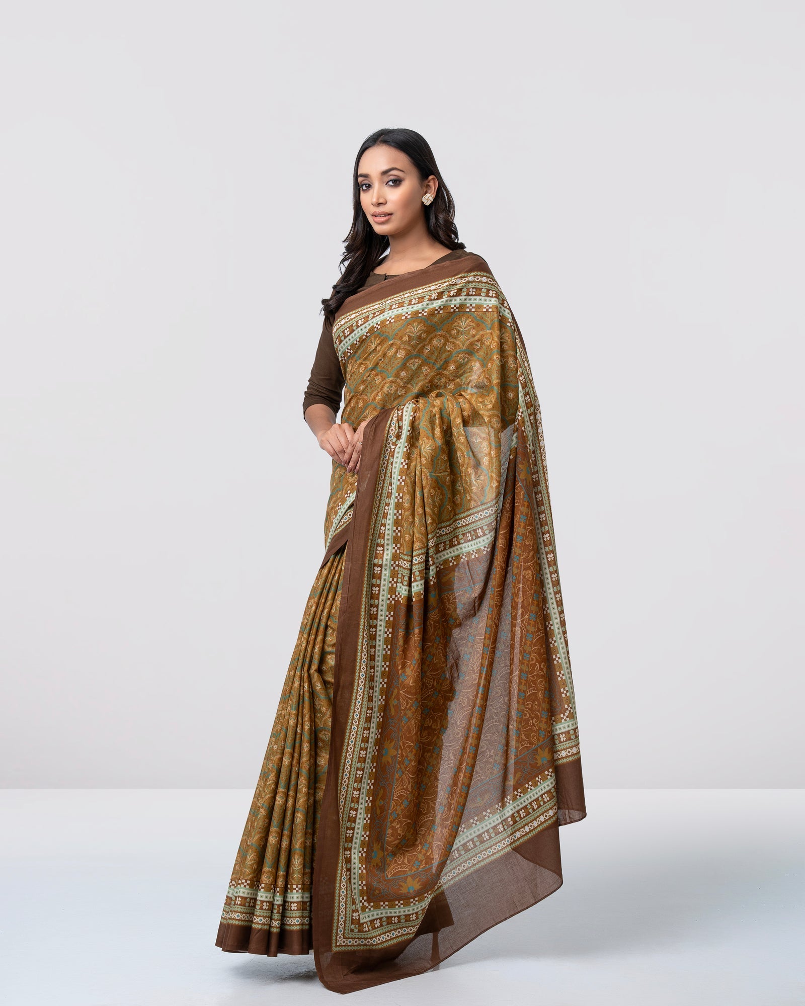 Digital Printed Cotton Saree