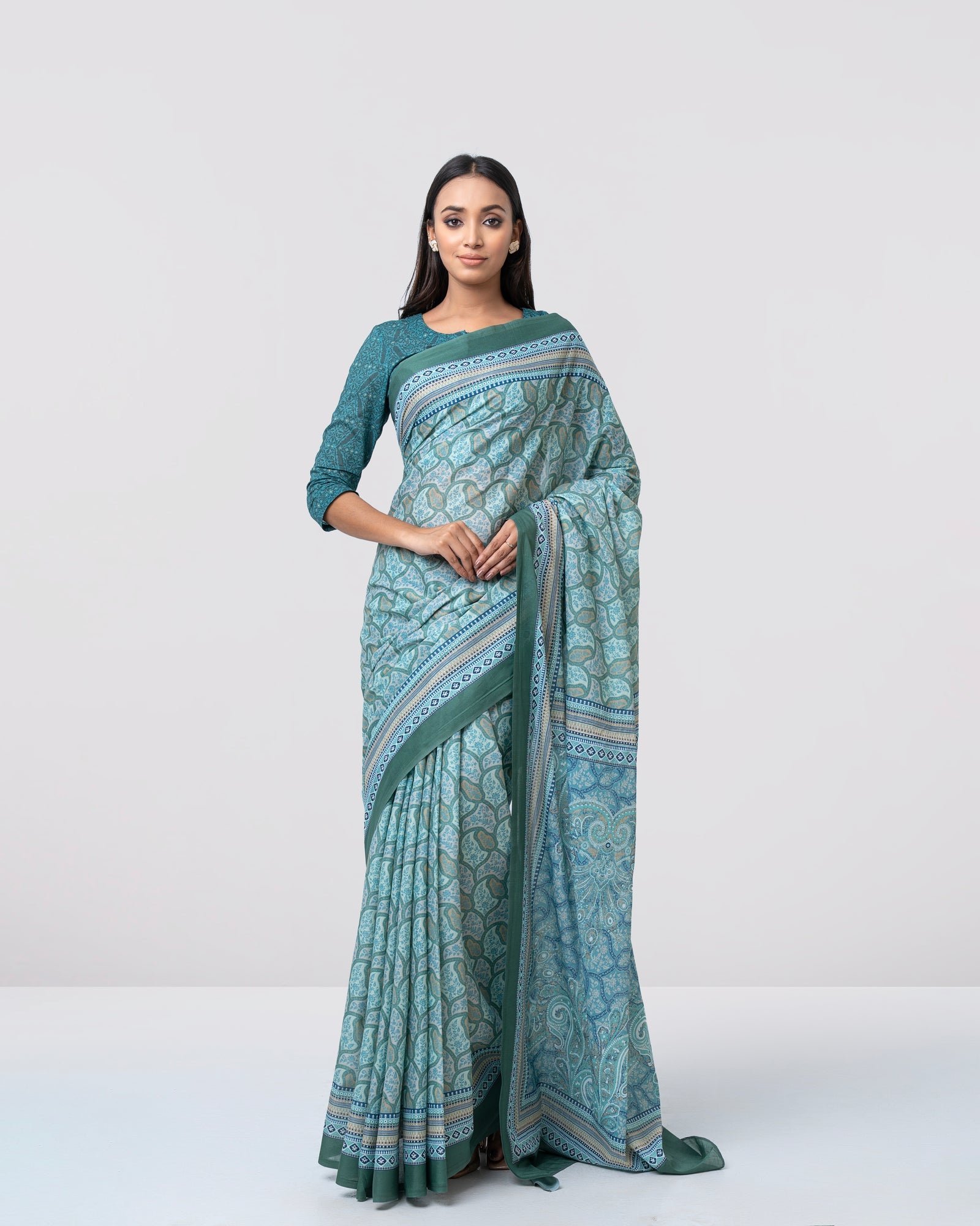 Digital Printed Cotton Saree