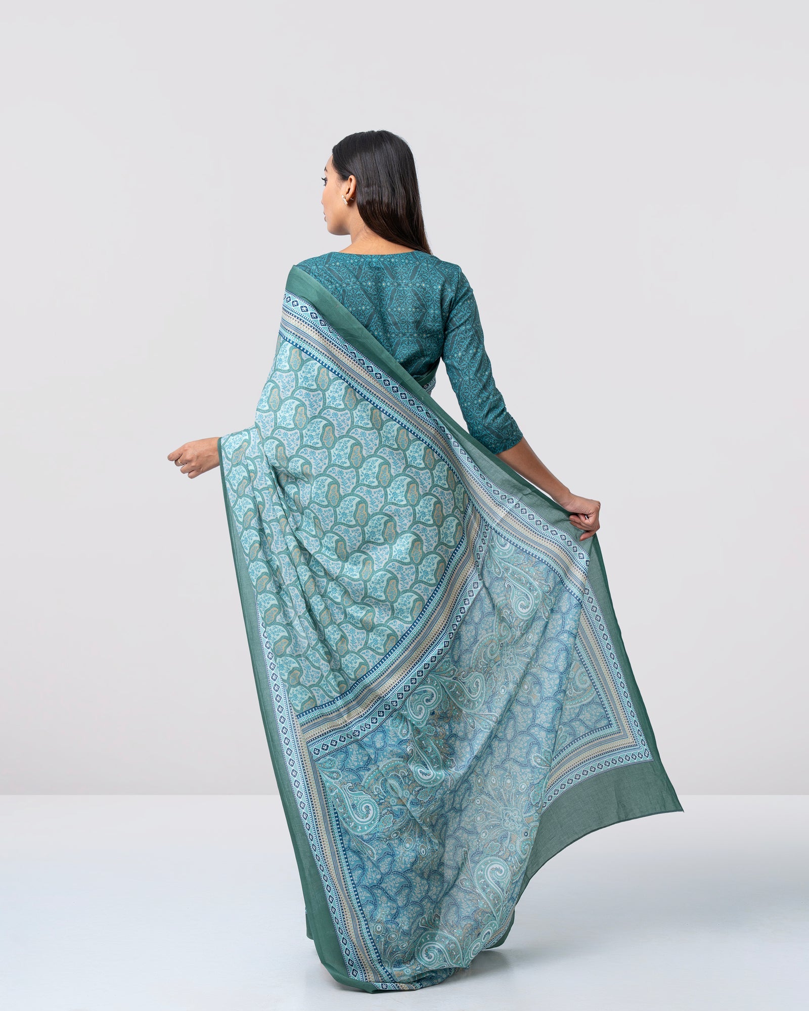 Digital Printed Cotton Saree