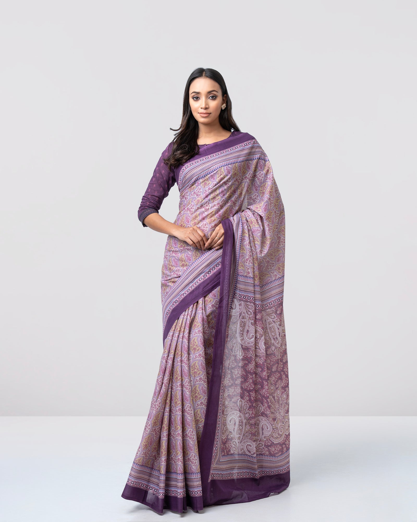 Digital Printed Cotton Saree