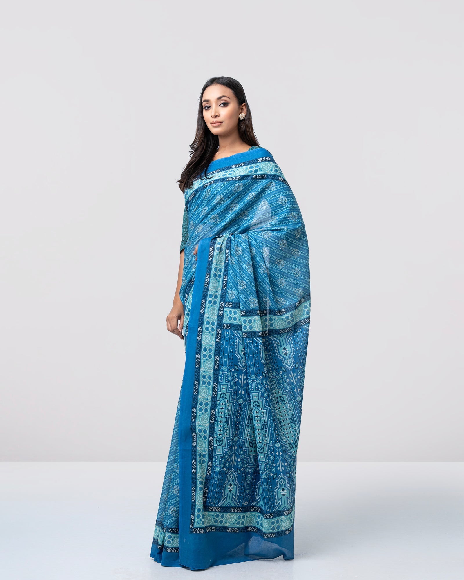 Digital Printed Cotton Saree