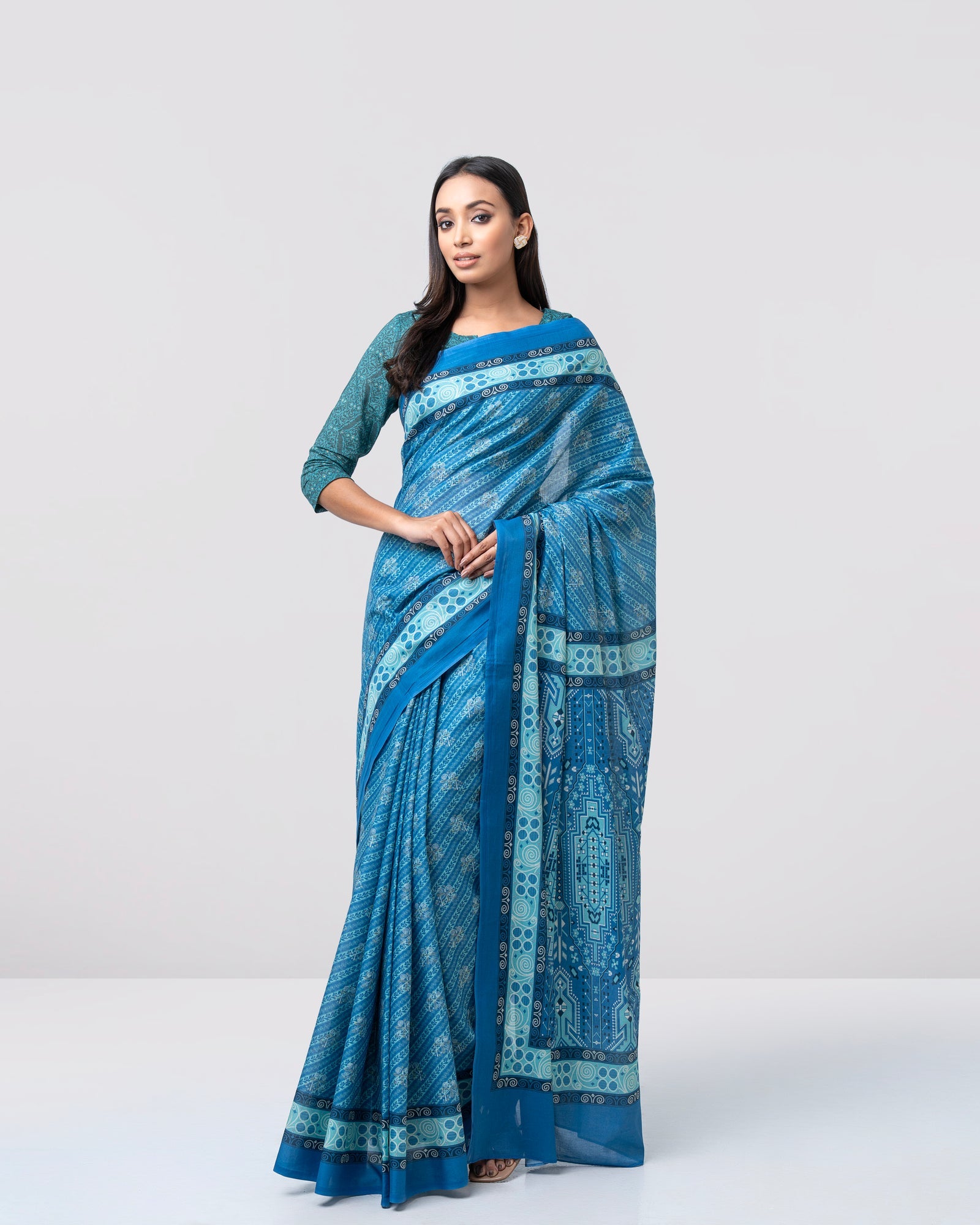 Digital Printed Cotton Saree