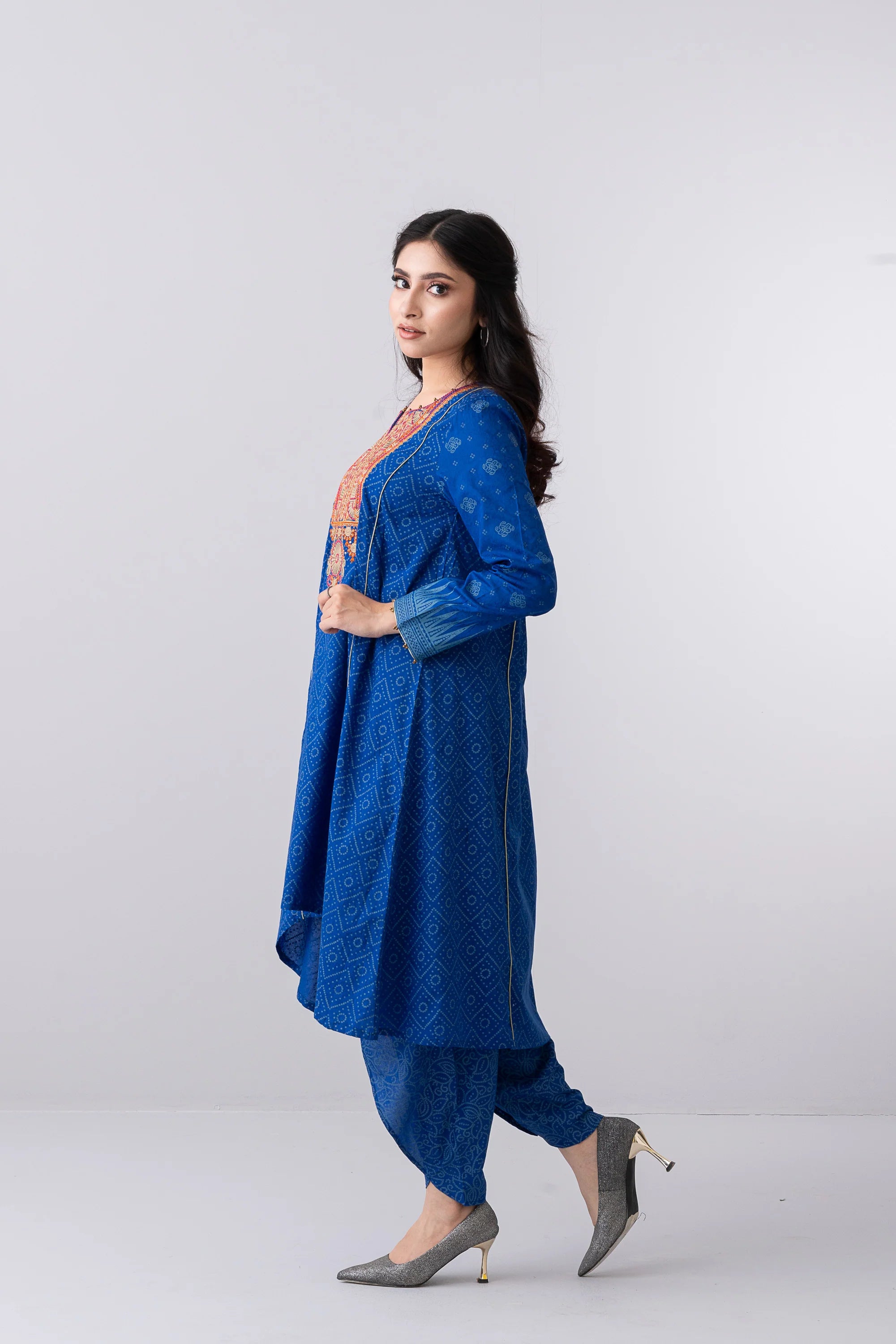 Smart Fit Embroidered Two-Piece Ethnic Set