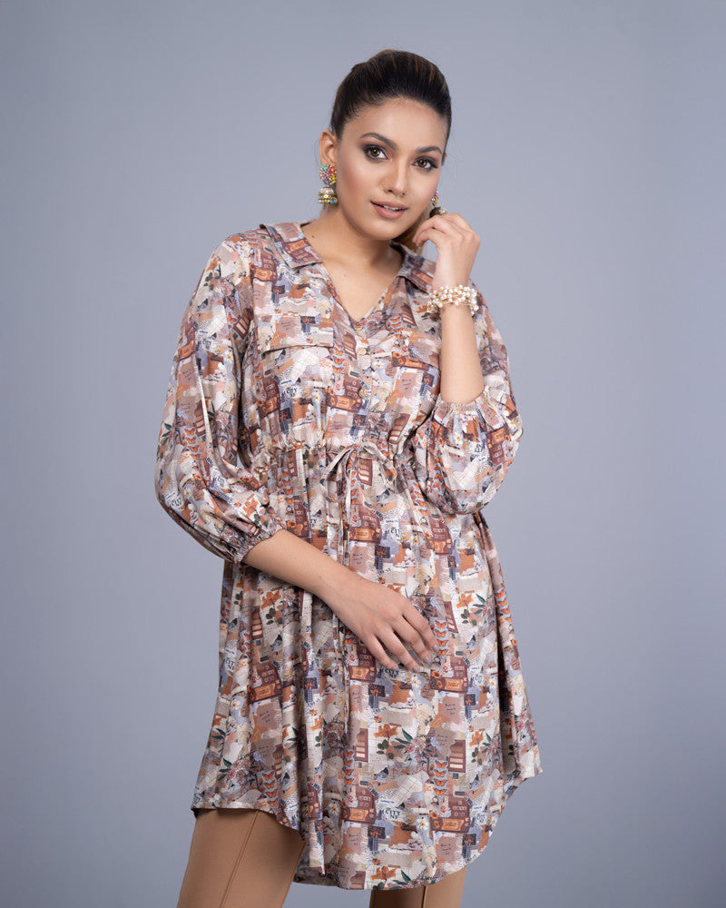 WOMENS WOVEN LONG TOPS